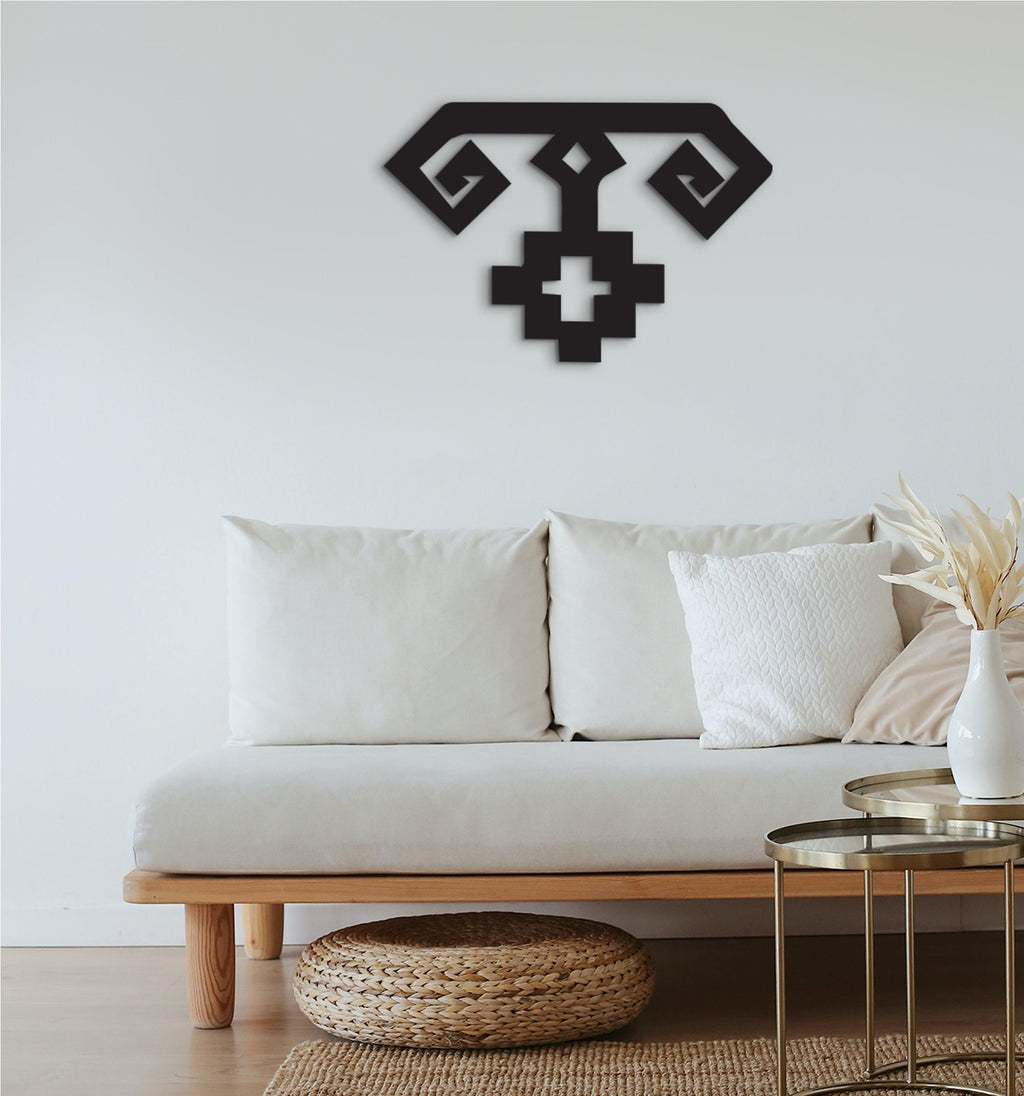 Turkish Ram Horn Motif: Geometric Wood Wall Decor