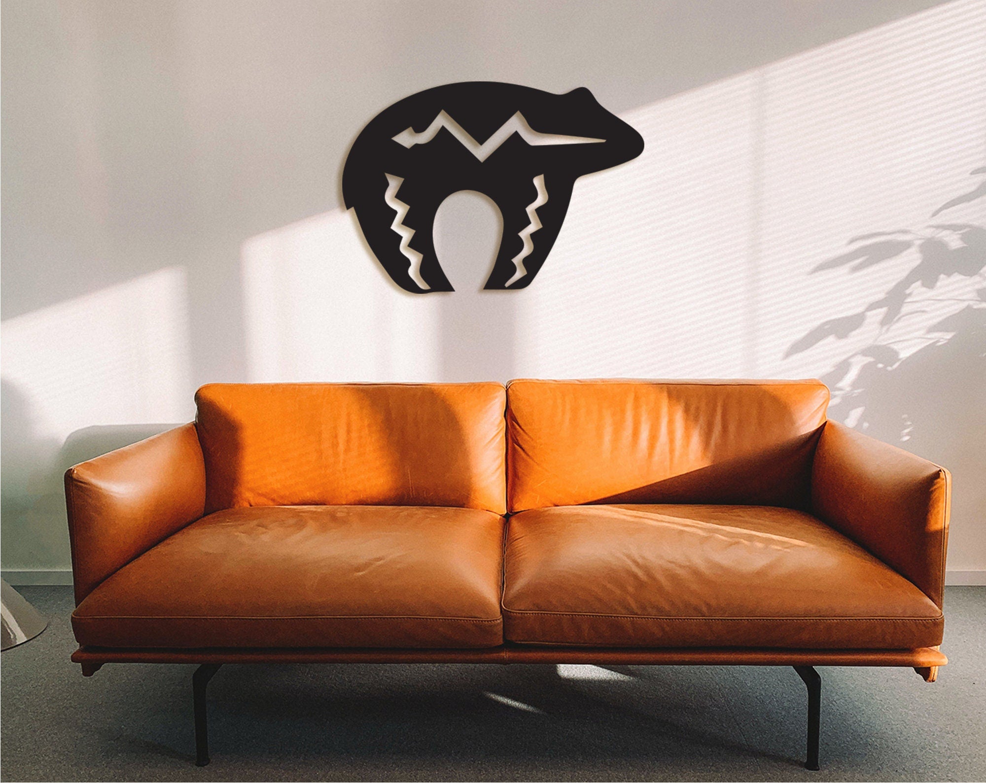 Tribal Bear Wall Art: Geometric MDF Decor