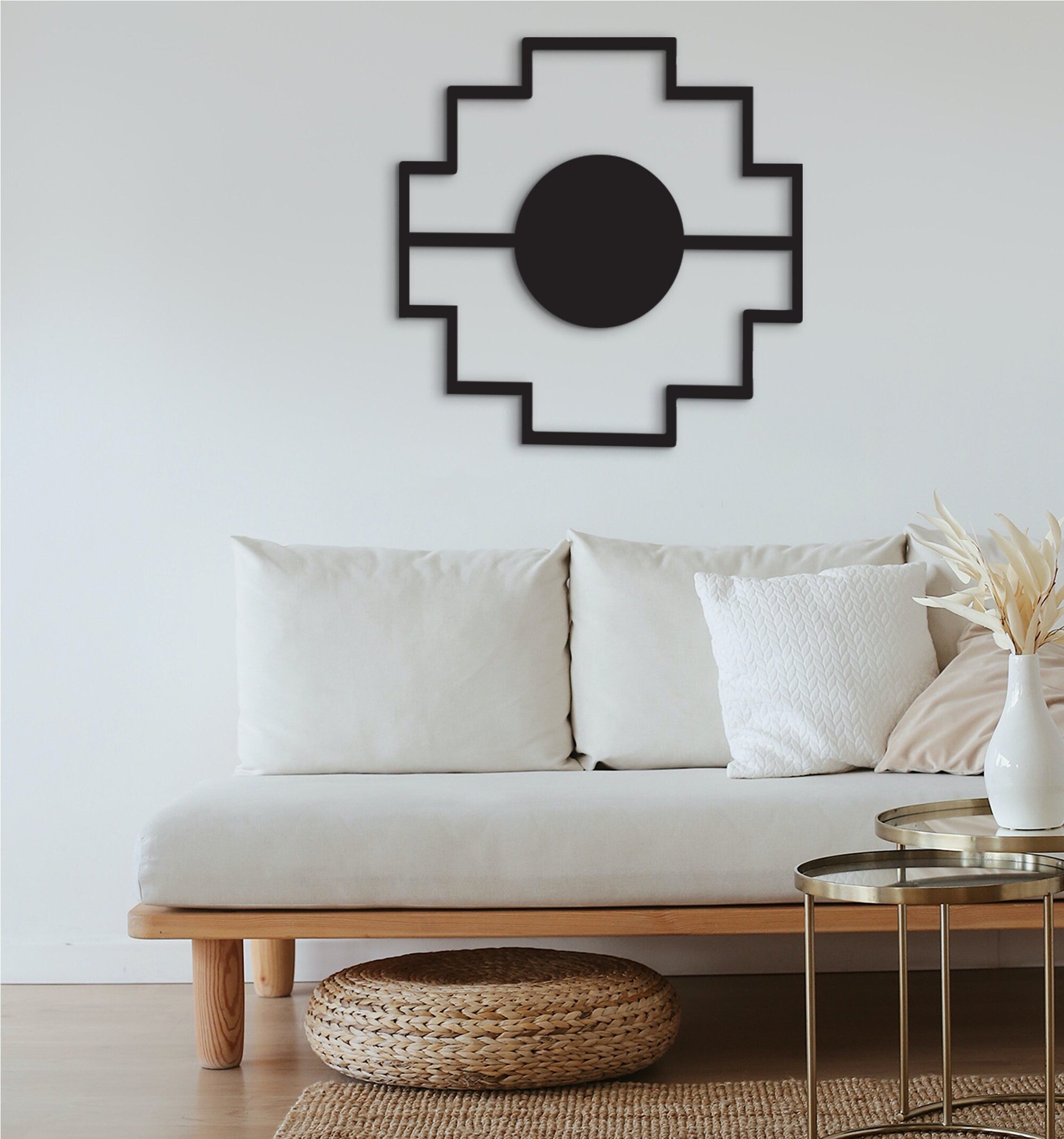 Chakana Wood Wall Decor: Tribal Yoga Art