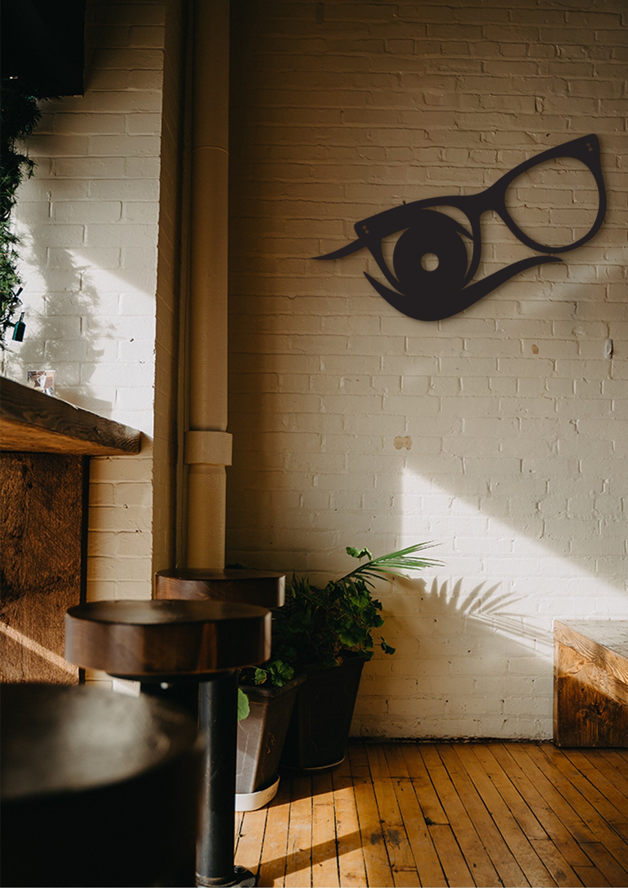 Eyeglasses Wall Decor: Wooden Eye Doctor Art, Optical Sign