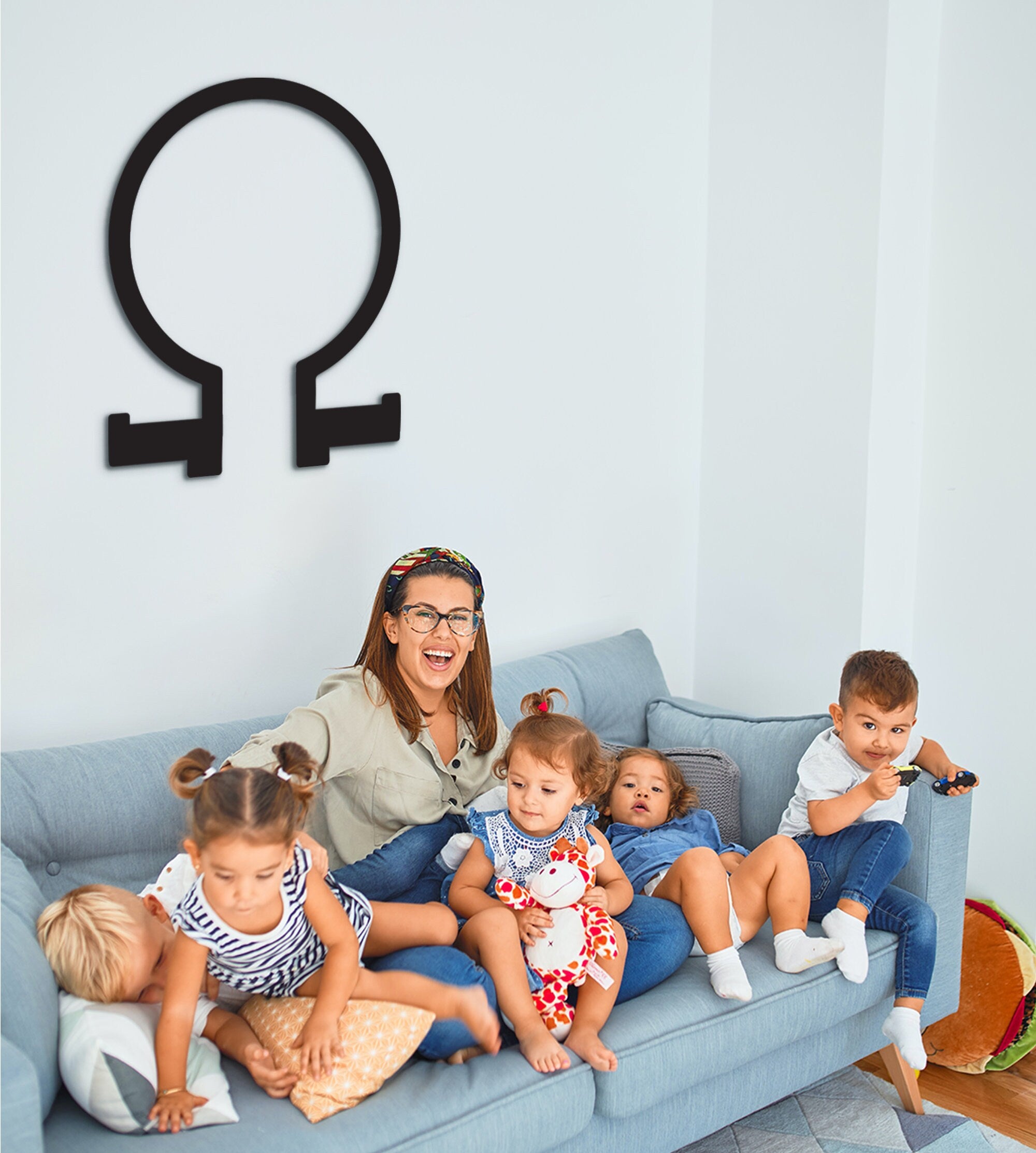 Wooden Omega Wall Decor: Greek Letter Hanging Sign