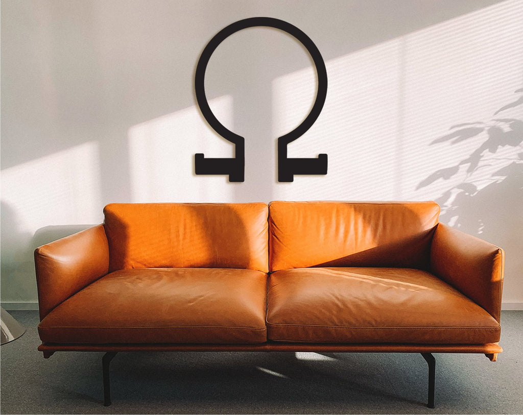 Wooden Omega Wall Decor: Greek Letter Hanging Sign
