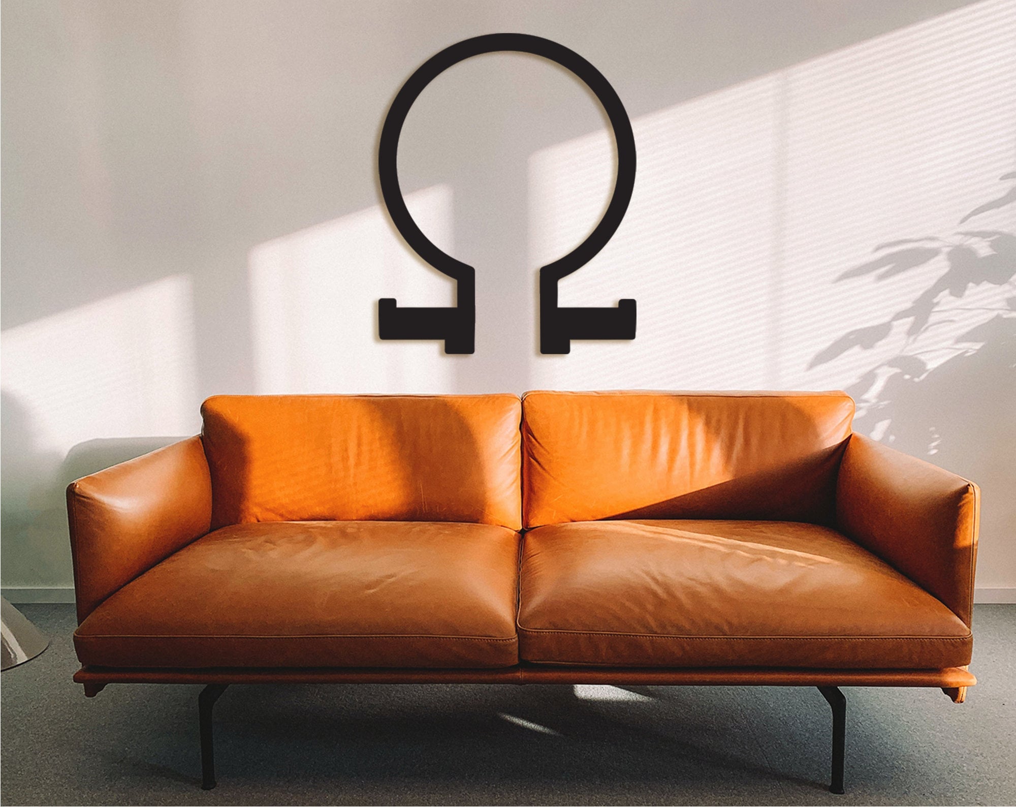 Wooden Omega Wall Decor: Greek Letter Hanging Sign