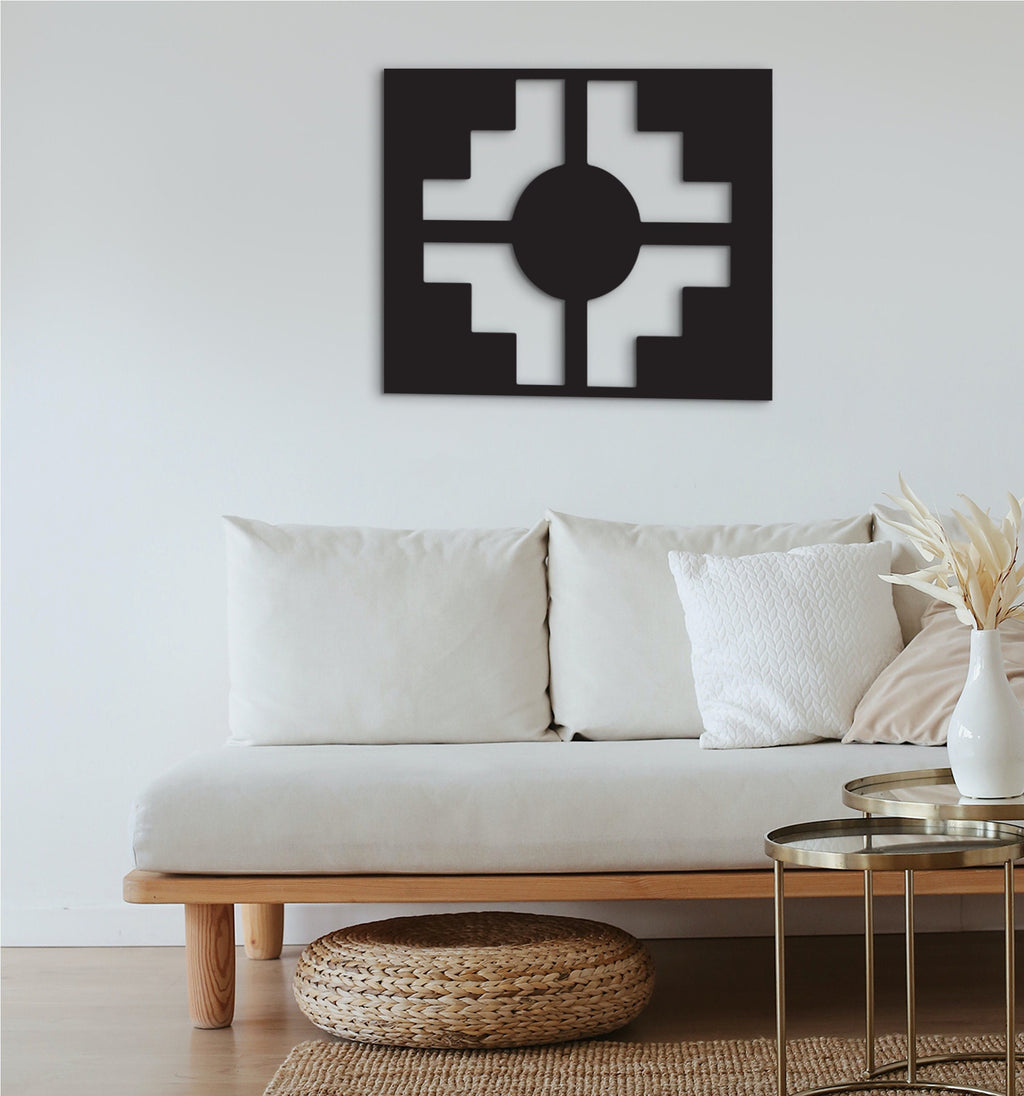 Chakana Inka Symbol Wood Wall Art: Tribal Decor