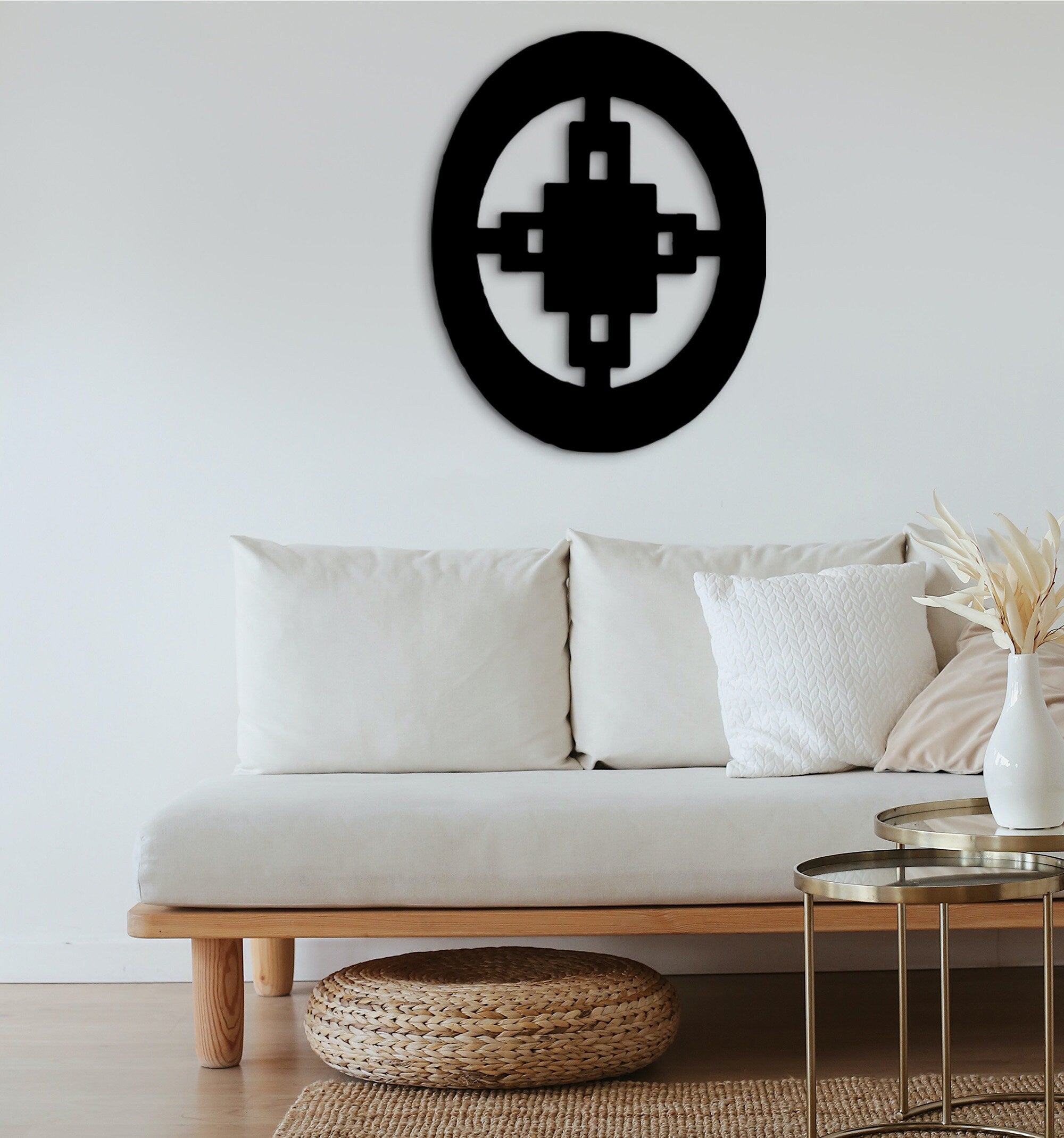 Dame Symbol Wood Wall Decor: West Africa Adinkra Art