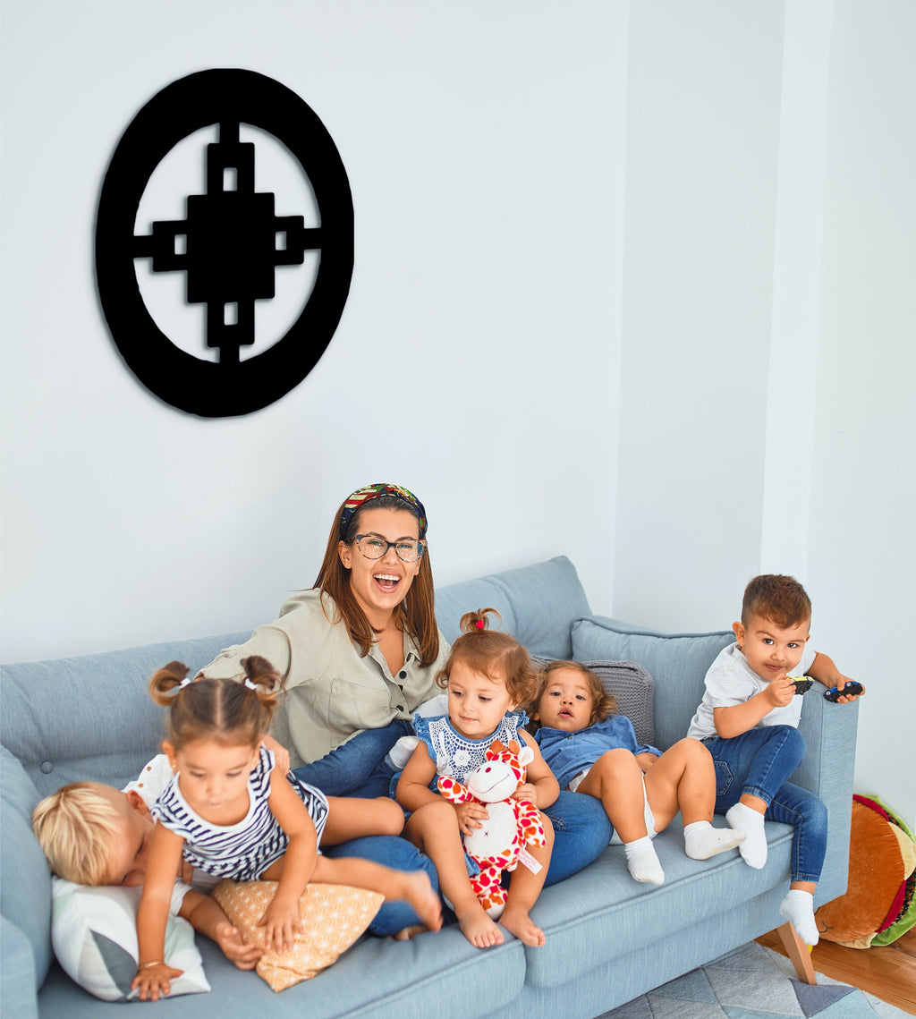 Dame Symbol Wood Wall Decor: West Africa Adinkra Art