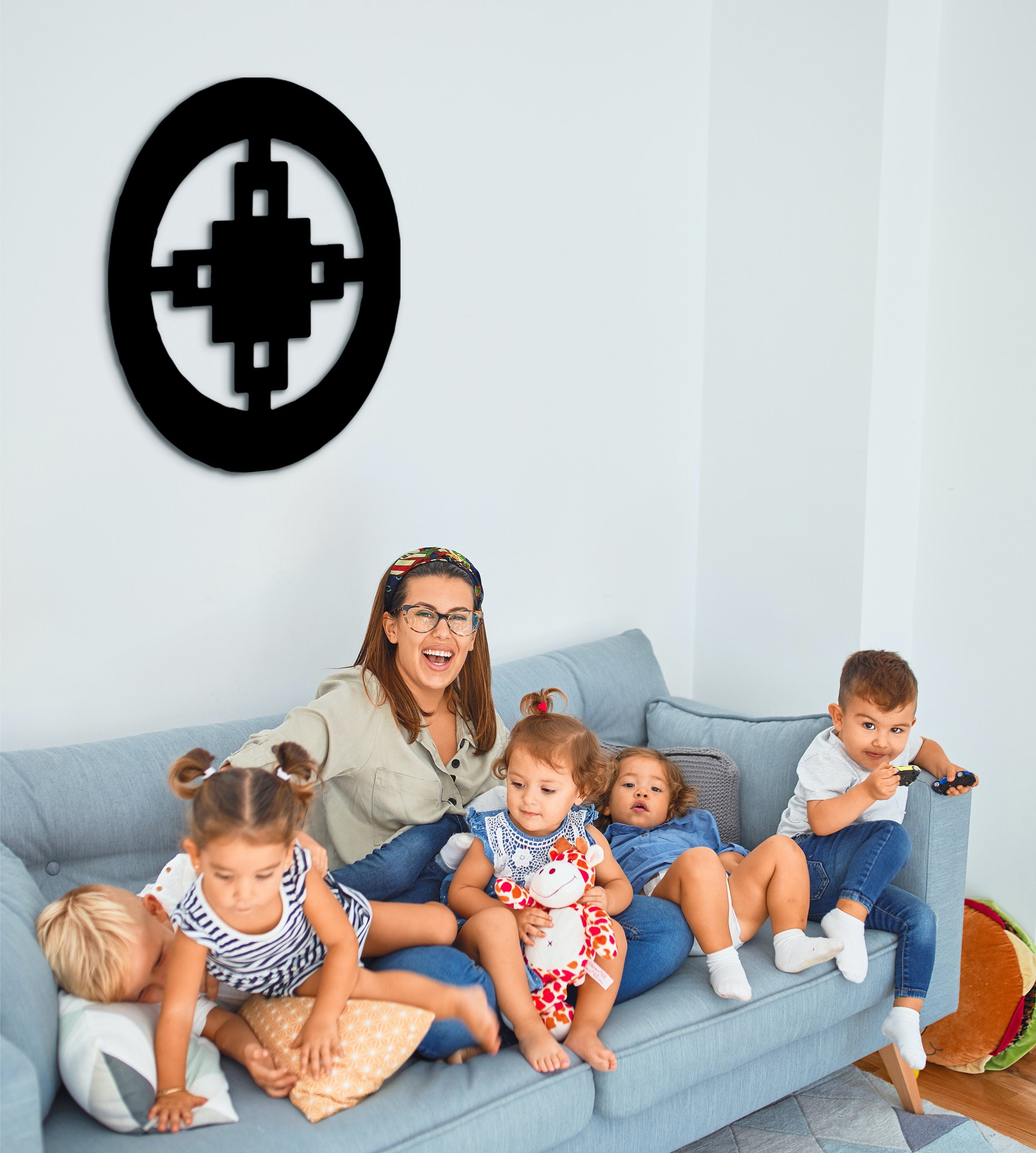 Dame Symbol Wood Wall Decor: West Africa Adinkra Art