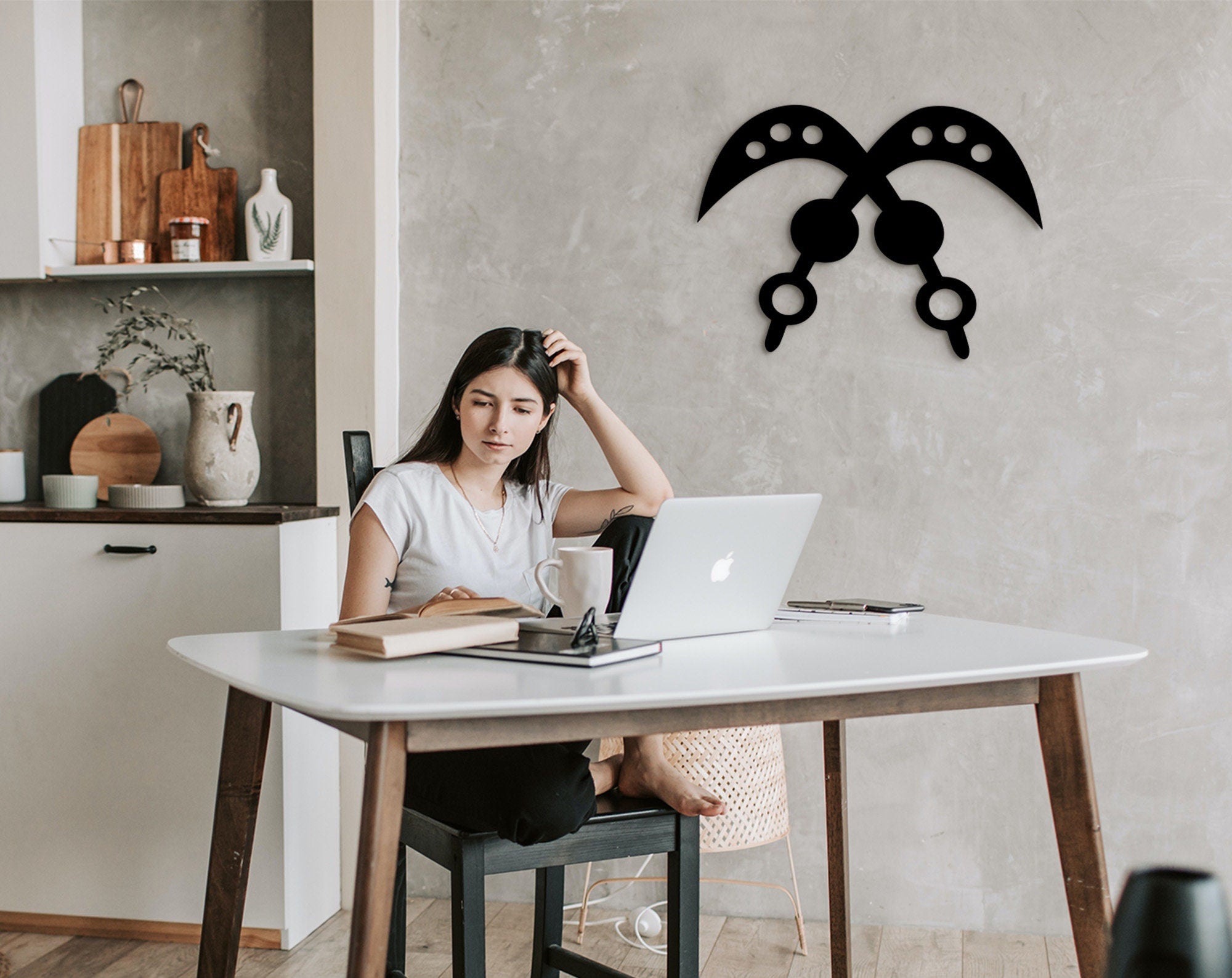 AKOFENA Wood Wall Decor: Adinkra African Symbol