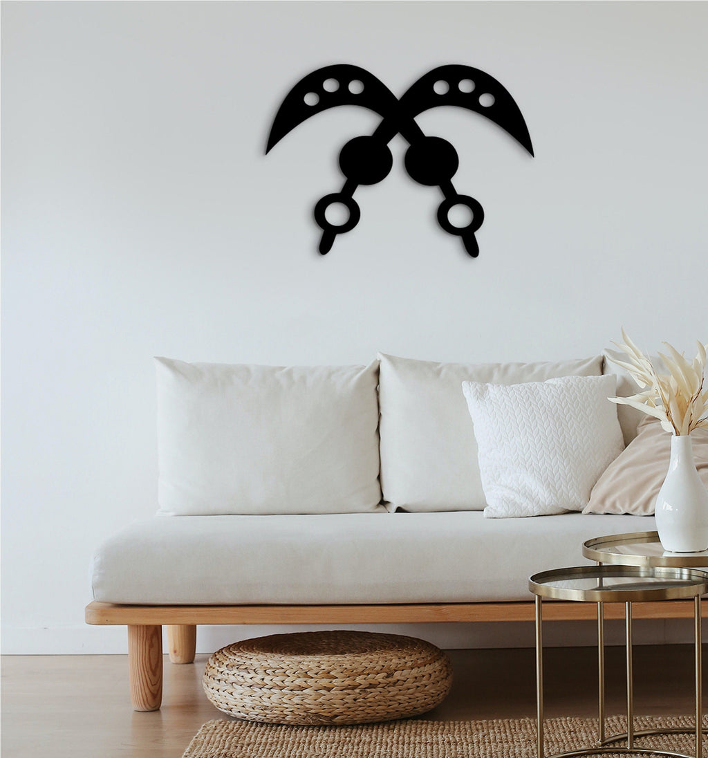 AKOFENA Wood Wall Decor: Adinkra African Symbol