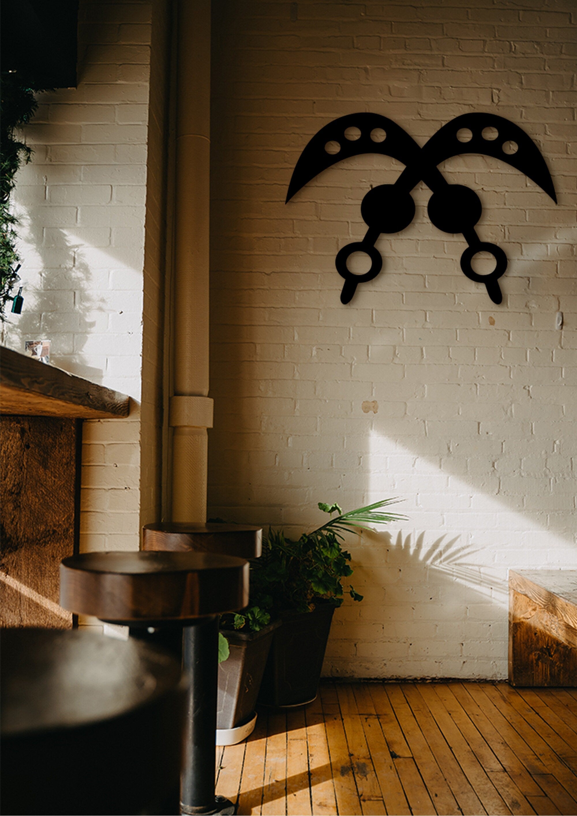AKOFENA Wood Wall Decor: Adinkra African Symbol