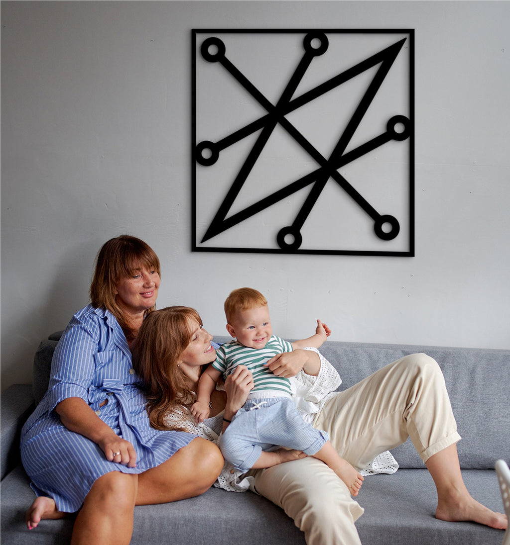 Sigil of Azazel Wood Wall Decor: Satanic Occult Symbol