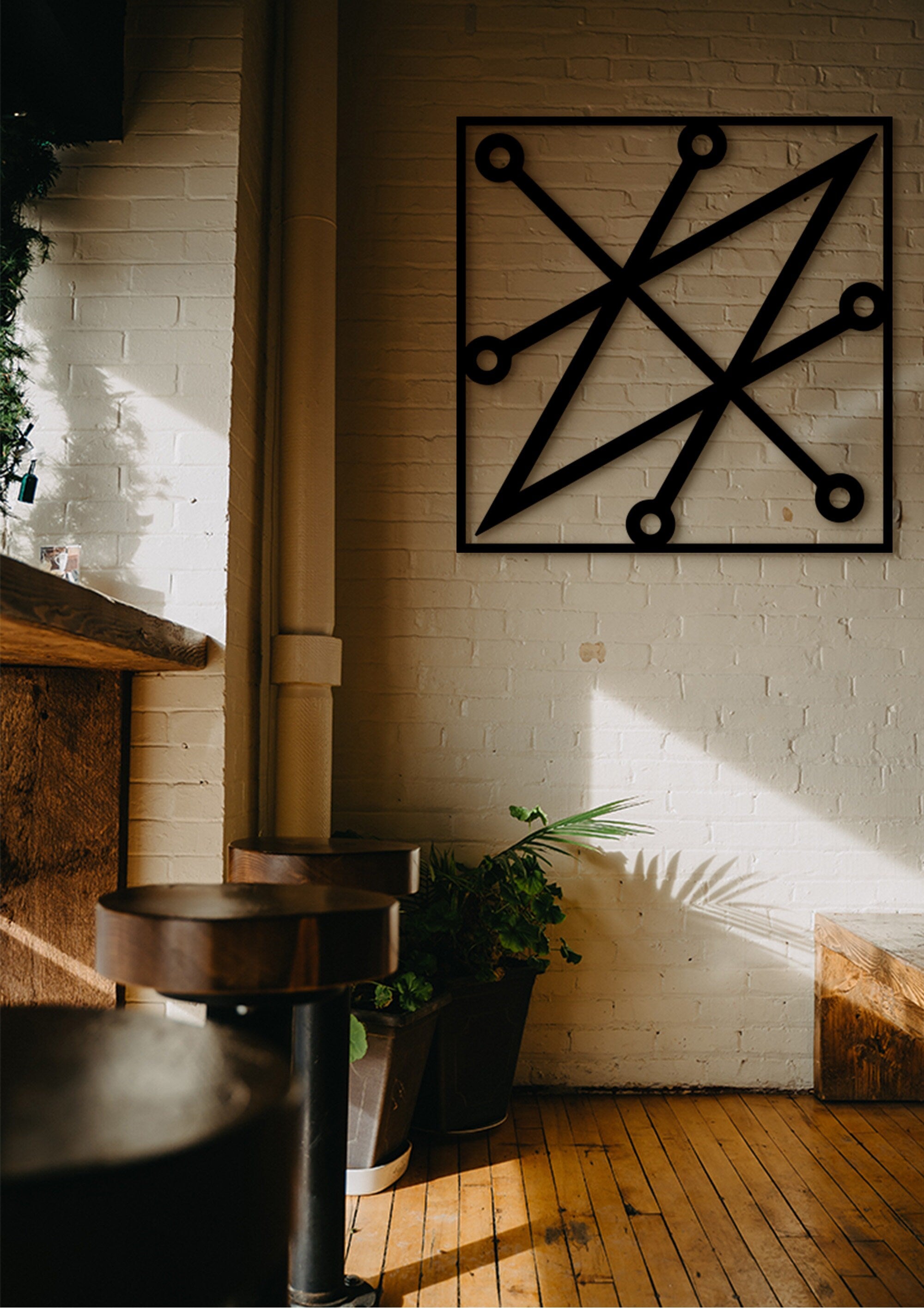 Sigil of Azazel Wood Wall Decor: Satanic Occult Symbol