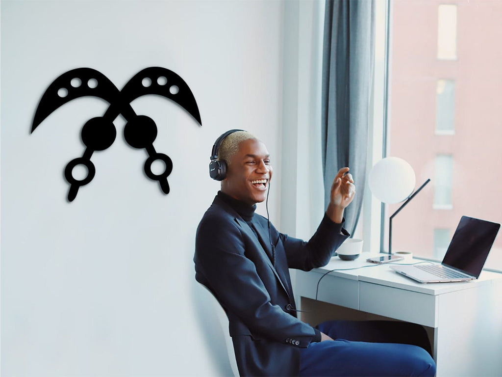 AKOFENA Wood Wall Decor: Adinkra African Symbol