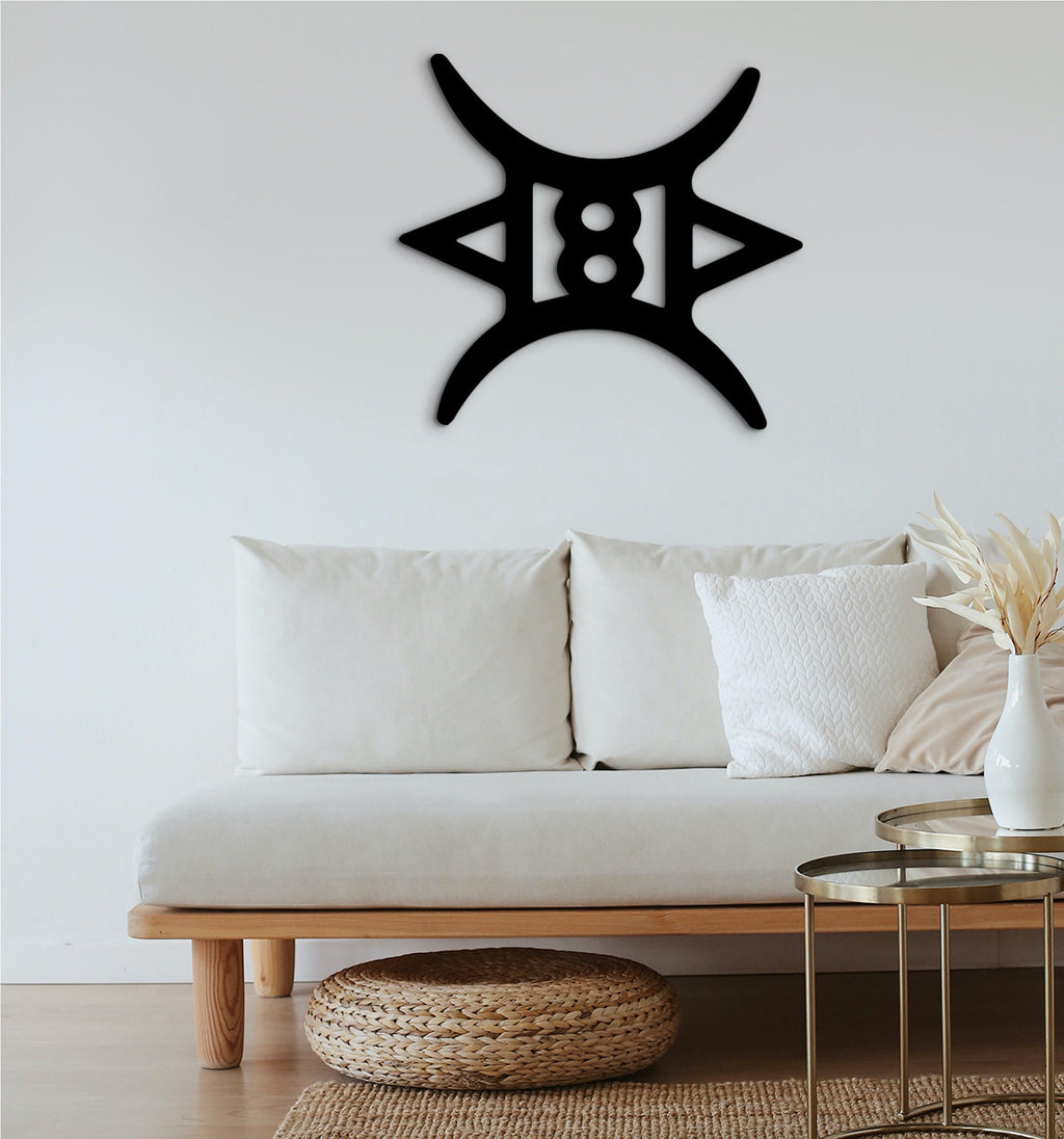 Adinkra Symbol Wood Wall Decor: African Kente Art