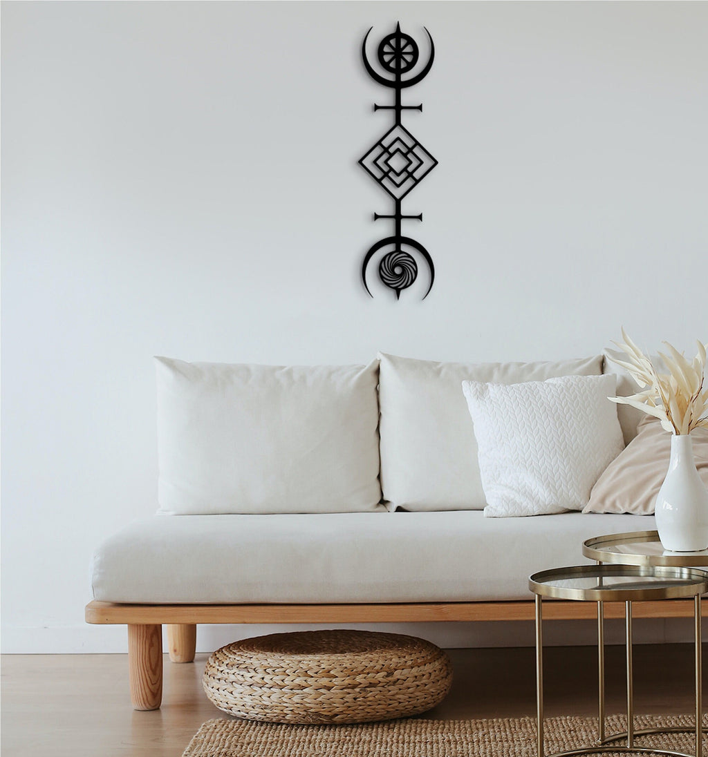 Cosmos Sigil Wood Wall Decor: Nordic Runes Mural