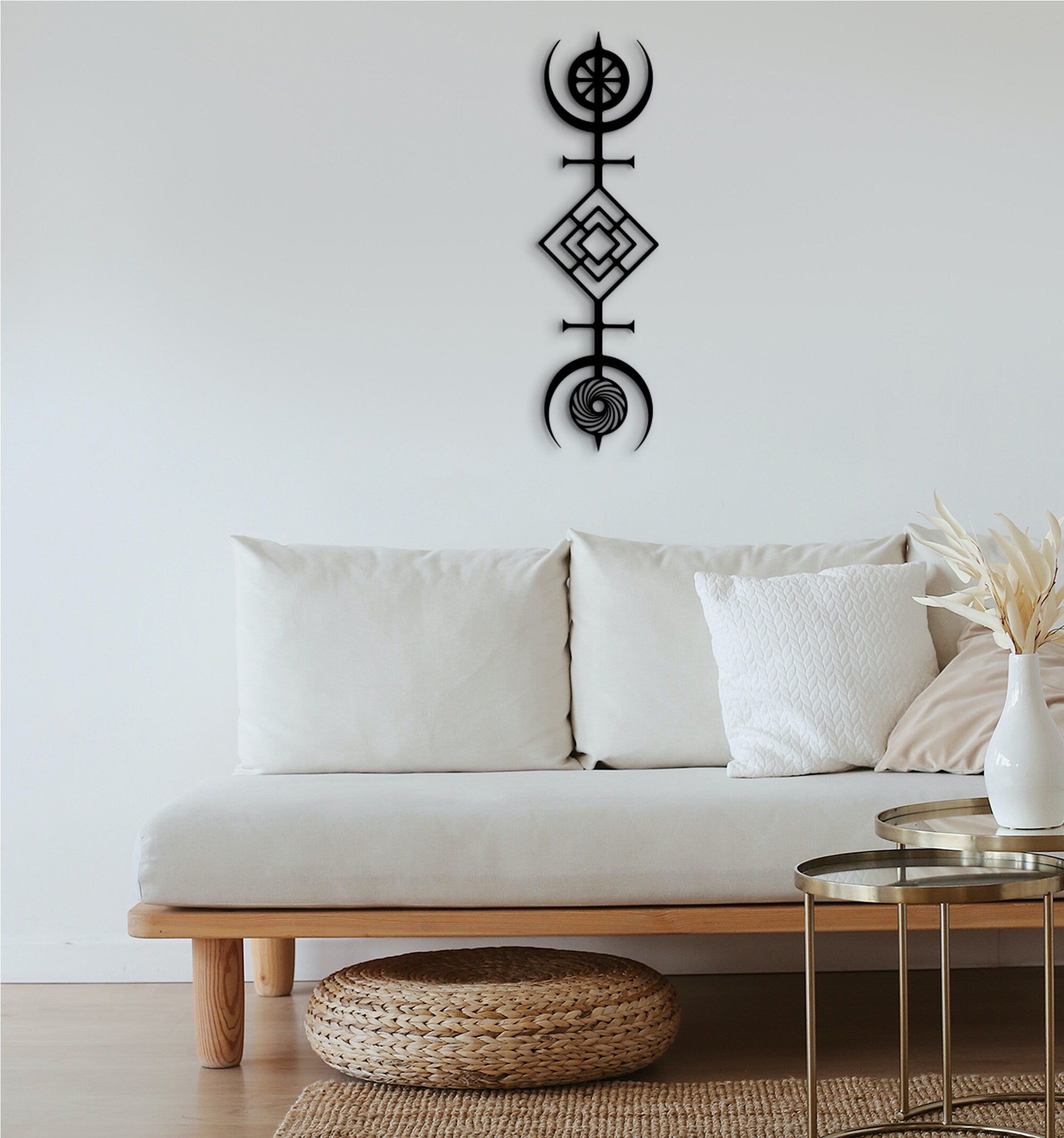 Cosmos Sigil Wood Wall Decor: Nordic Runes Mural