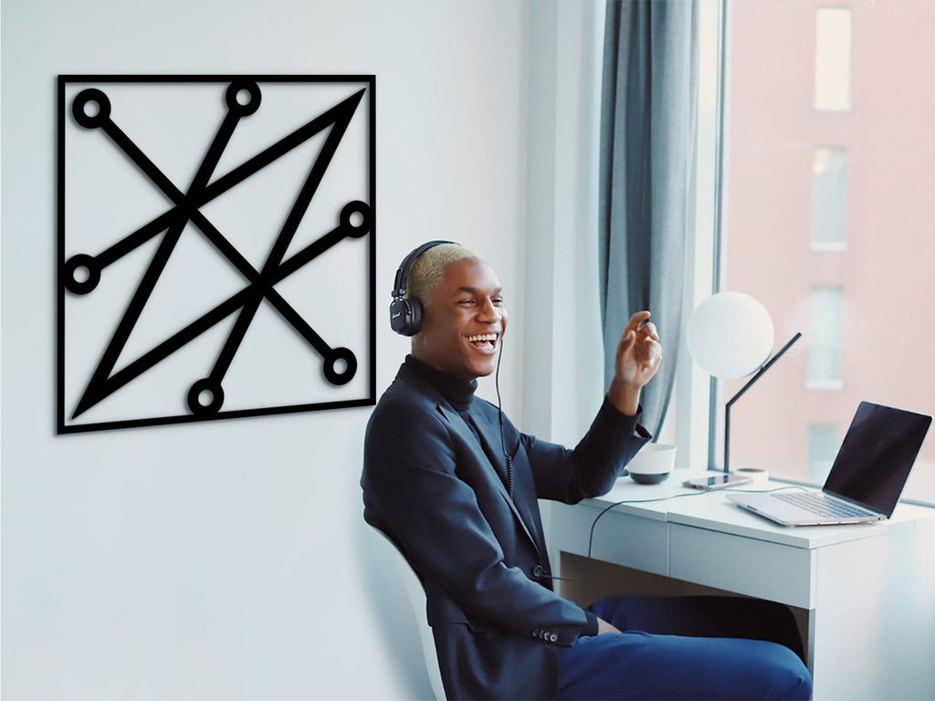 Sigil of Azazel Wood Wall Decor: Satanic Occult Symbol