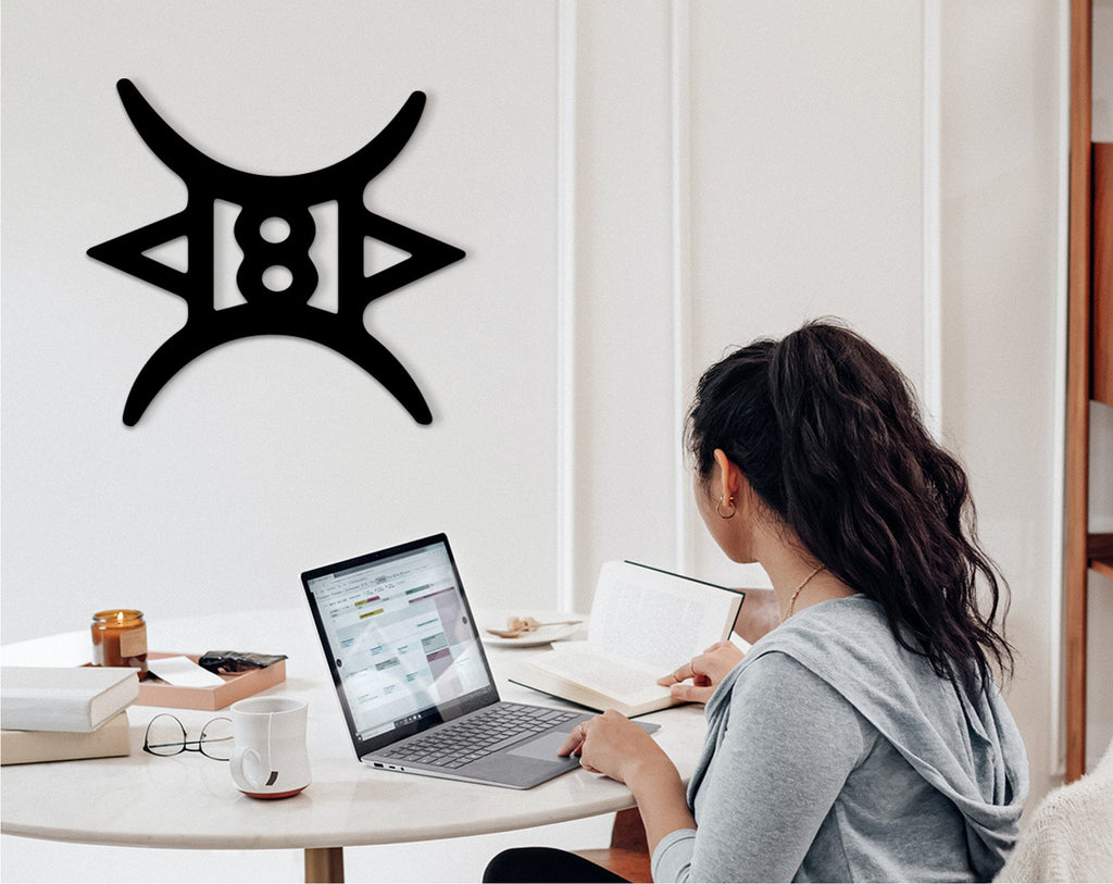 Adinkra Symbol Wood Wall Decor: African Kente Art