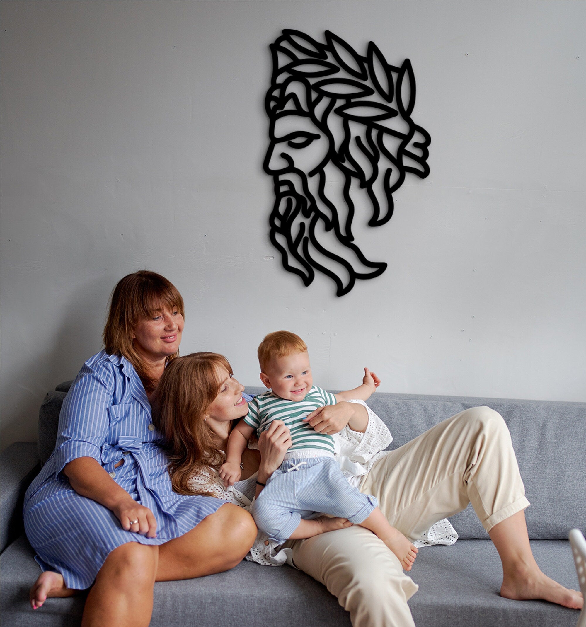 Zeus Wood Wall Art: Greek Mythology Decor