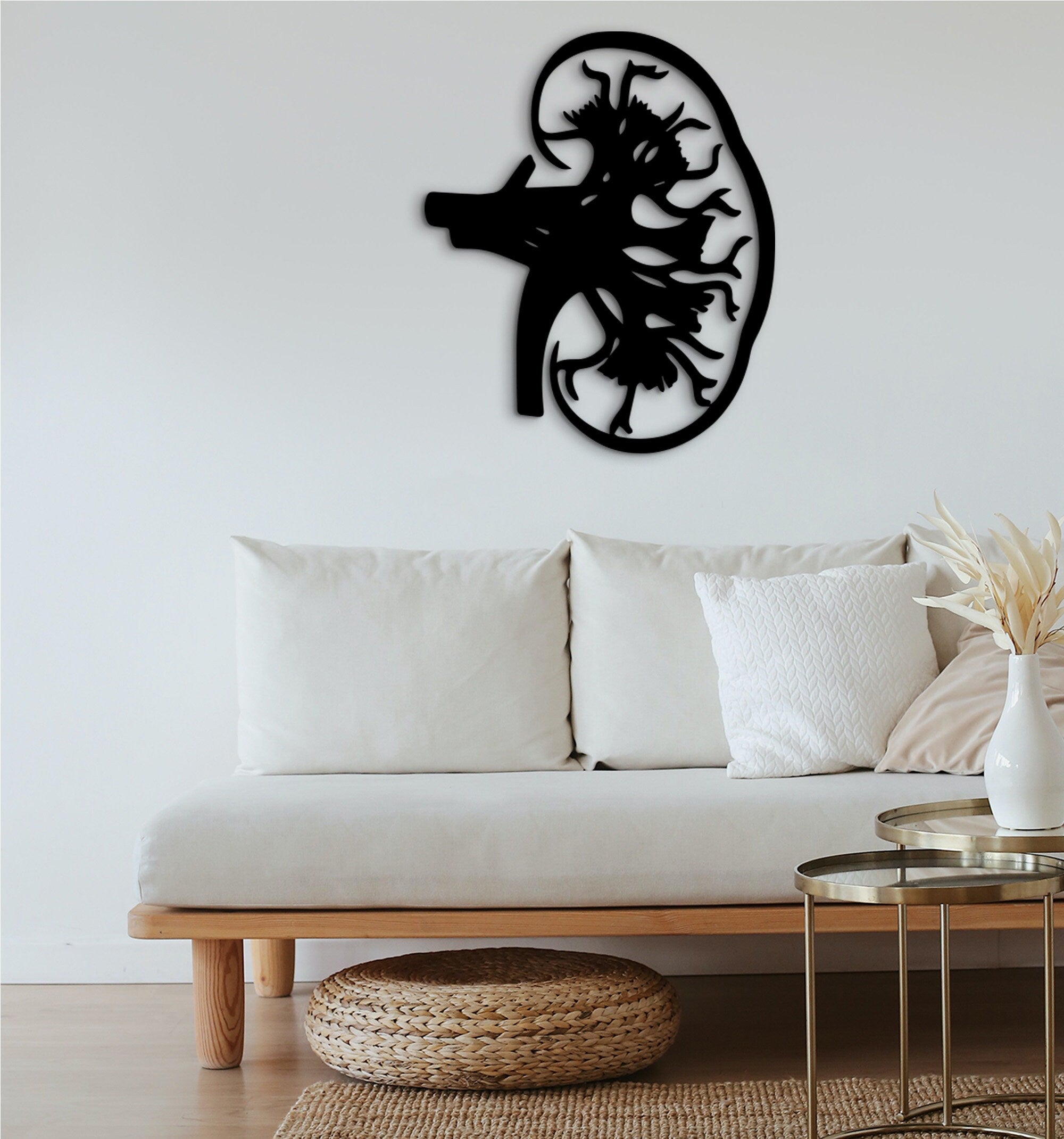 Wooden Anatomical Kidney Wall Art: Nephrology Renal Decor