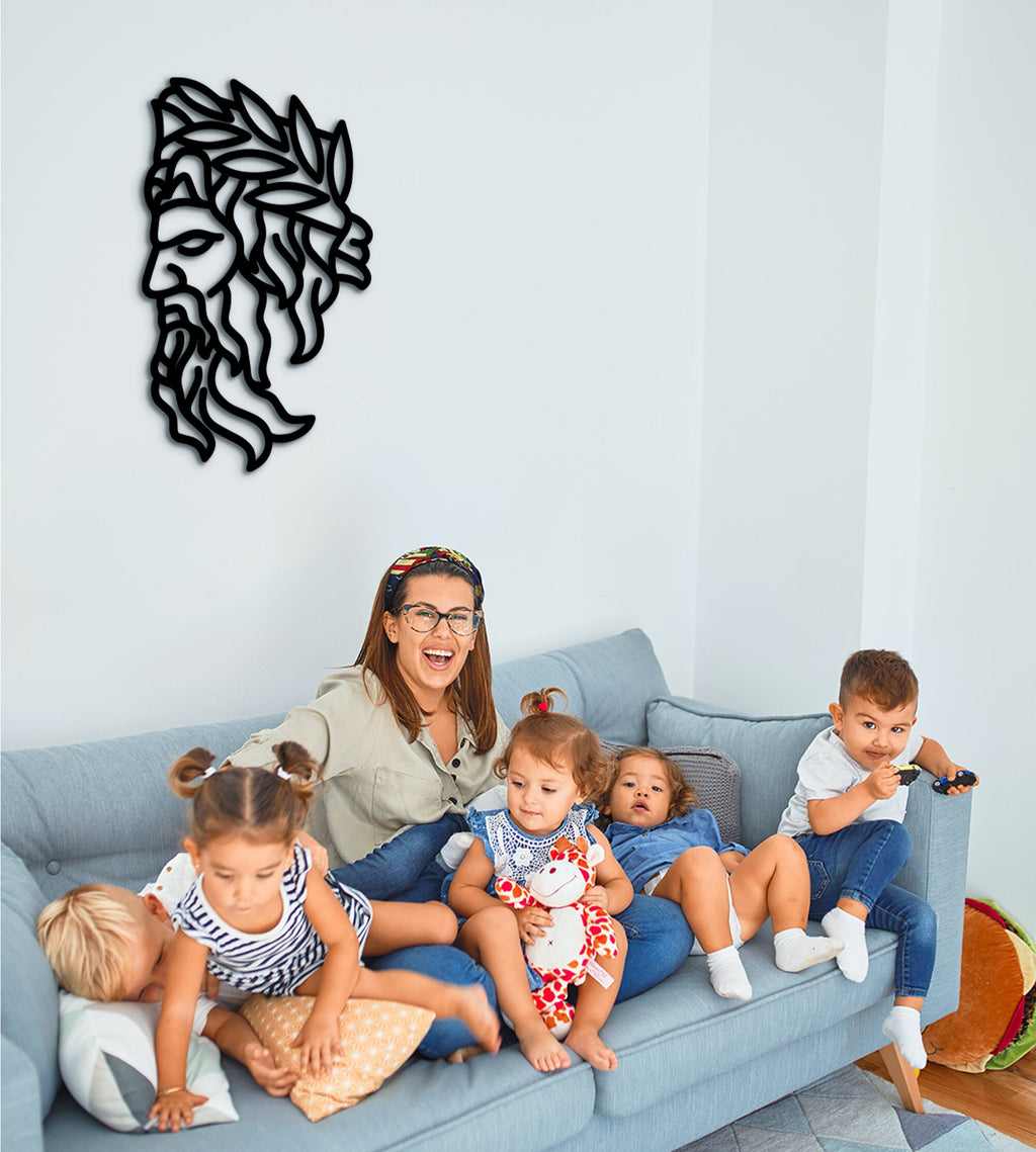 Zeus Wood Wall Art: Greek Mythology Decor