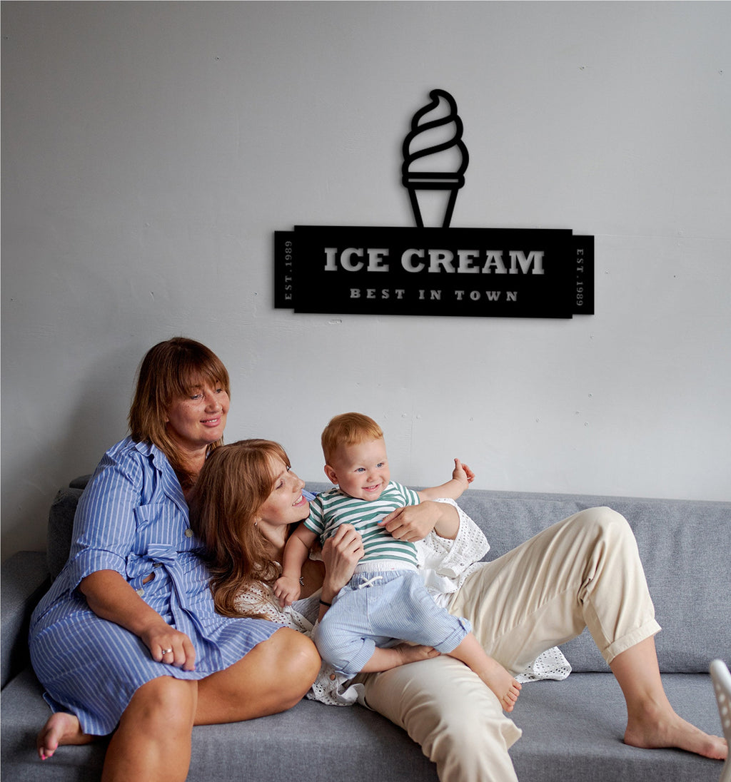Ice Cream Bar Hanging Sign: Wooden Summer Decor
