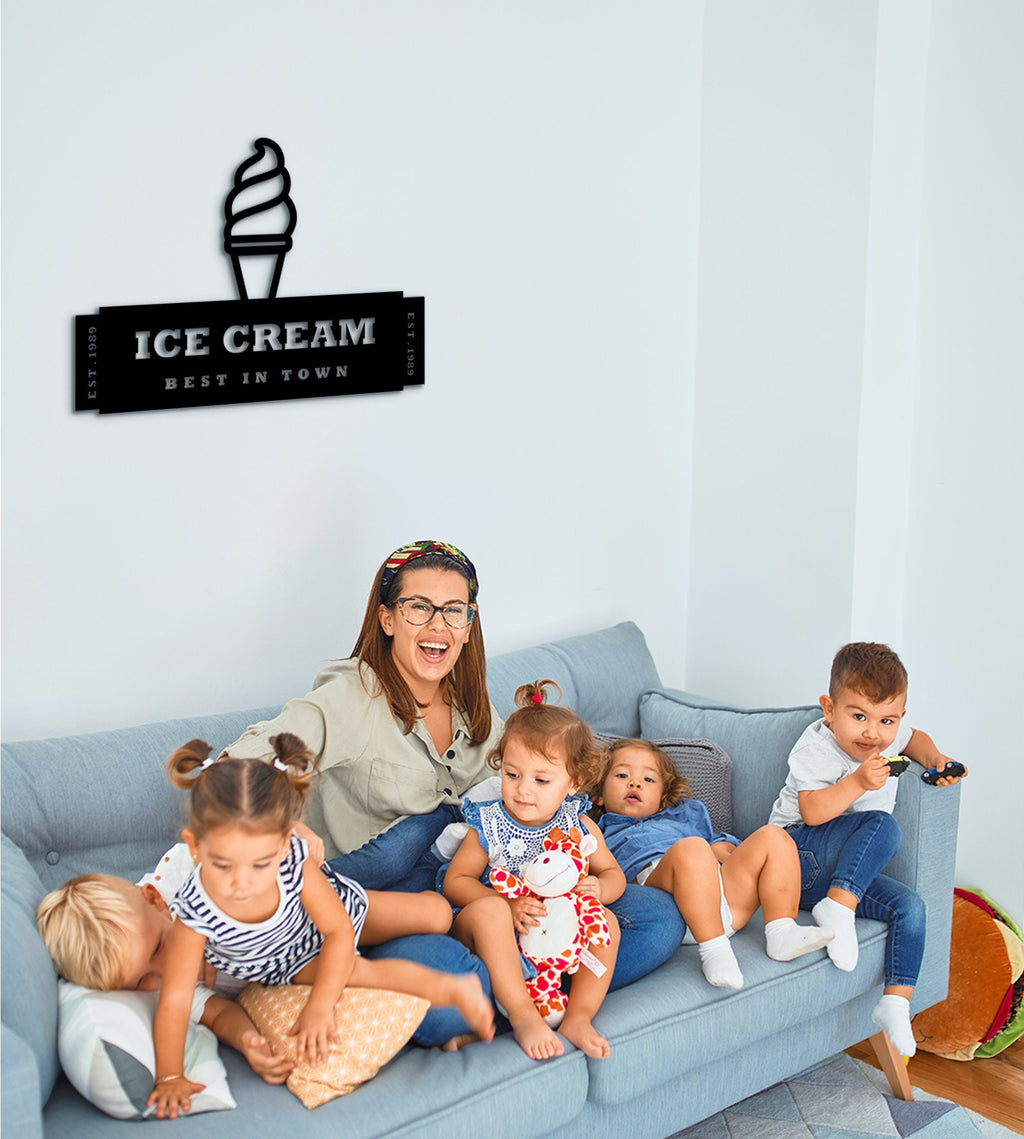 Ice Cream Bar Hanging Sign: Wooden Summer Decor