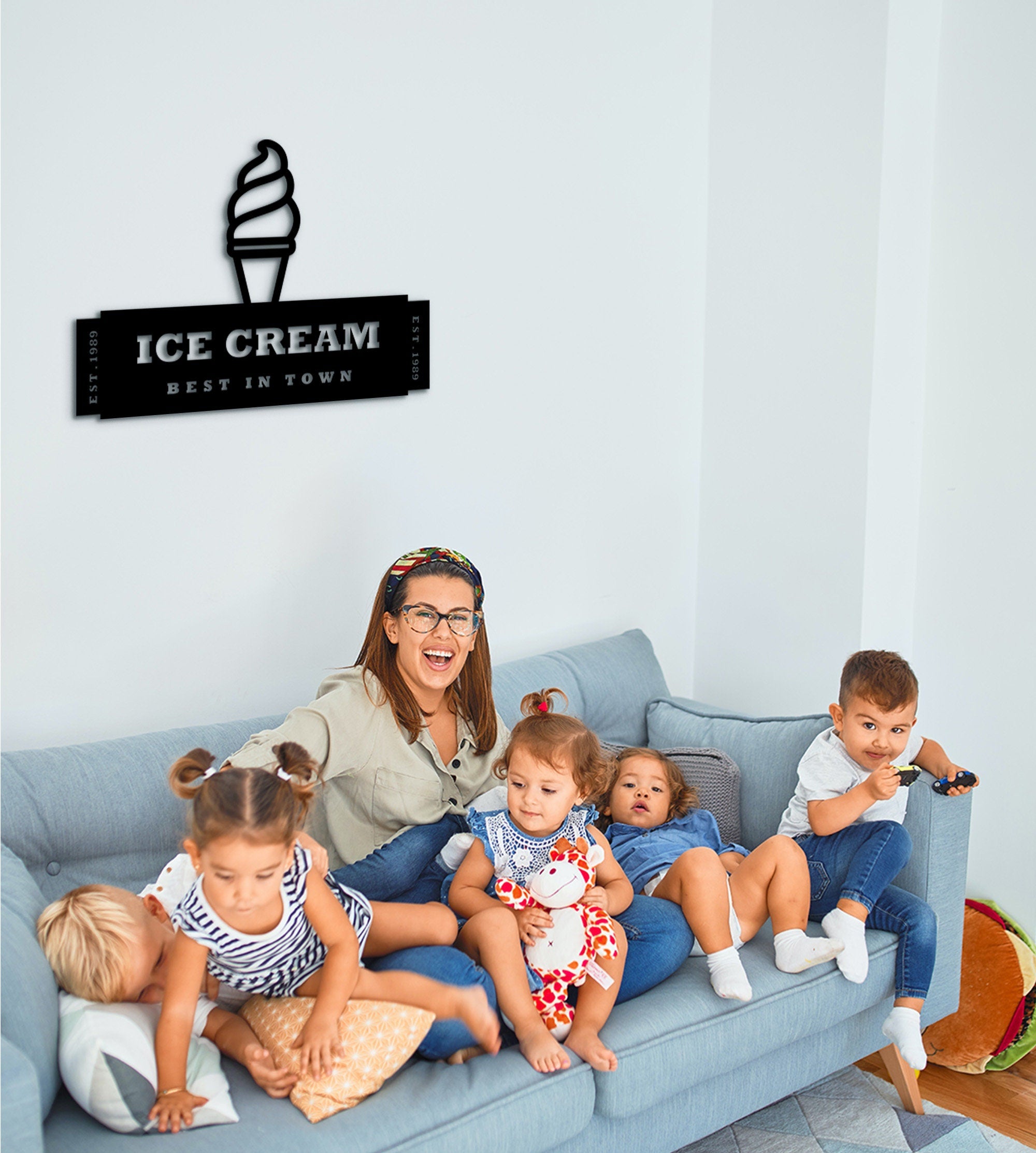 Ice Cream Bar Hanging Sign: Wooden Summer Decor