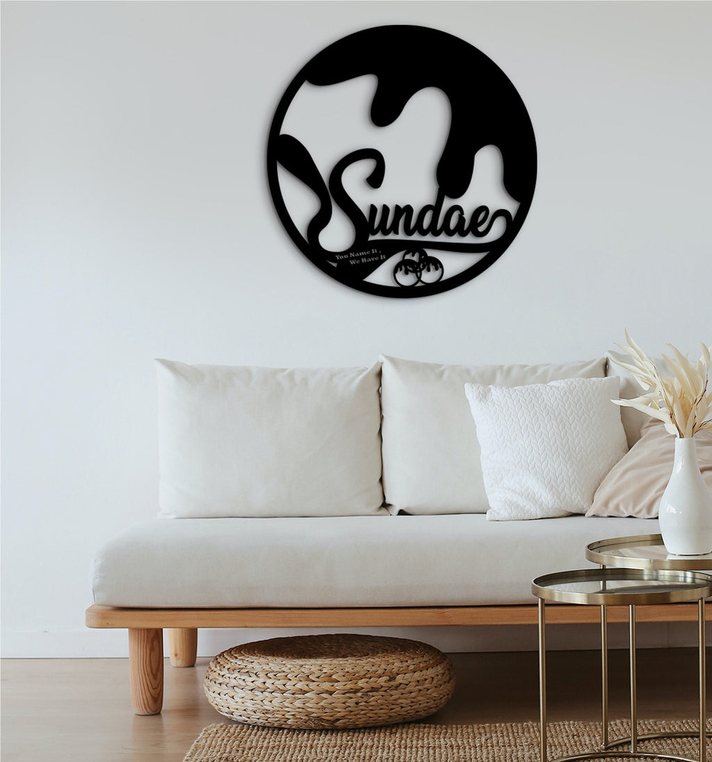 Ice Cream Sundae Wooden Wall Art: Food Lover Gift