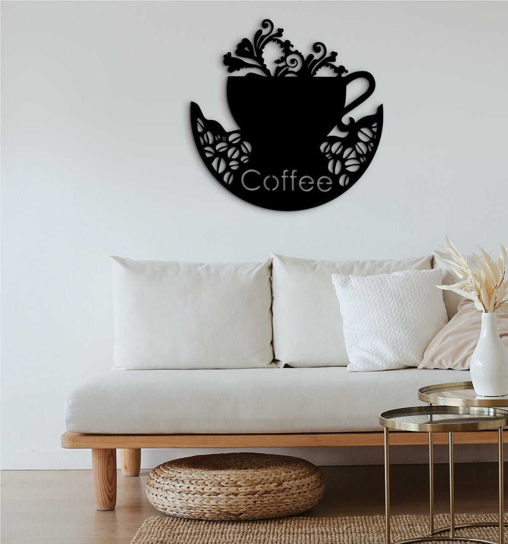 Personalized Coffee Bar Sign: 3D Shadow Wood Decor