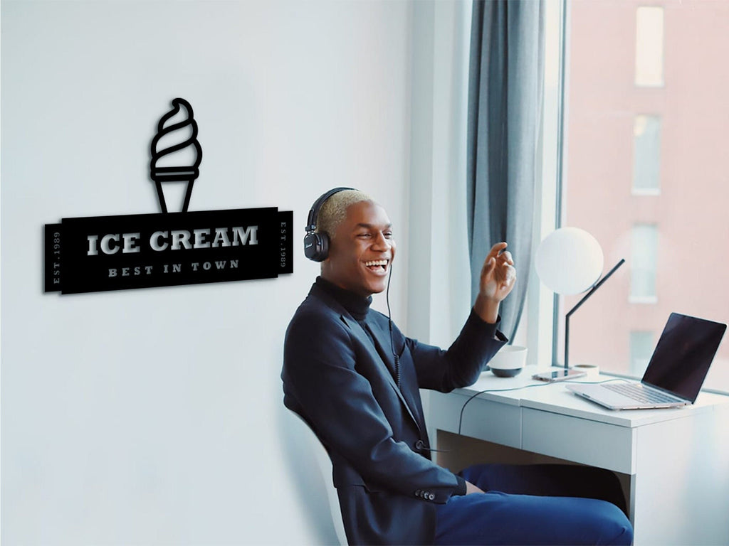 Ice Cream Bar Hanging Sign: Wooden Summer Decor