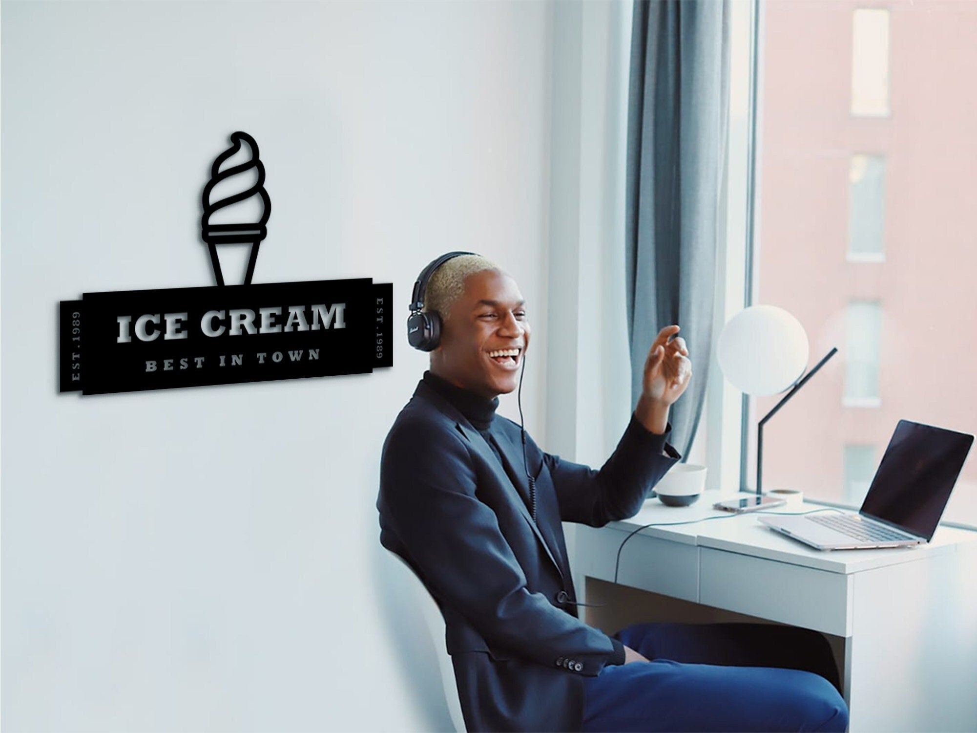 Ice Cream Bar Hanging Sign: Wooden Summer Decor