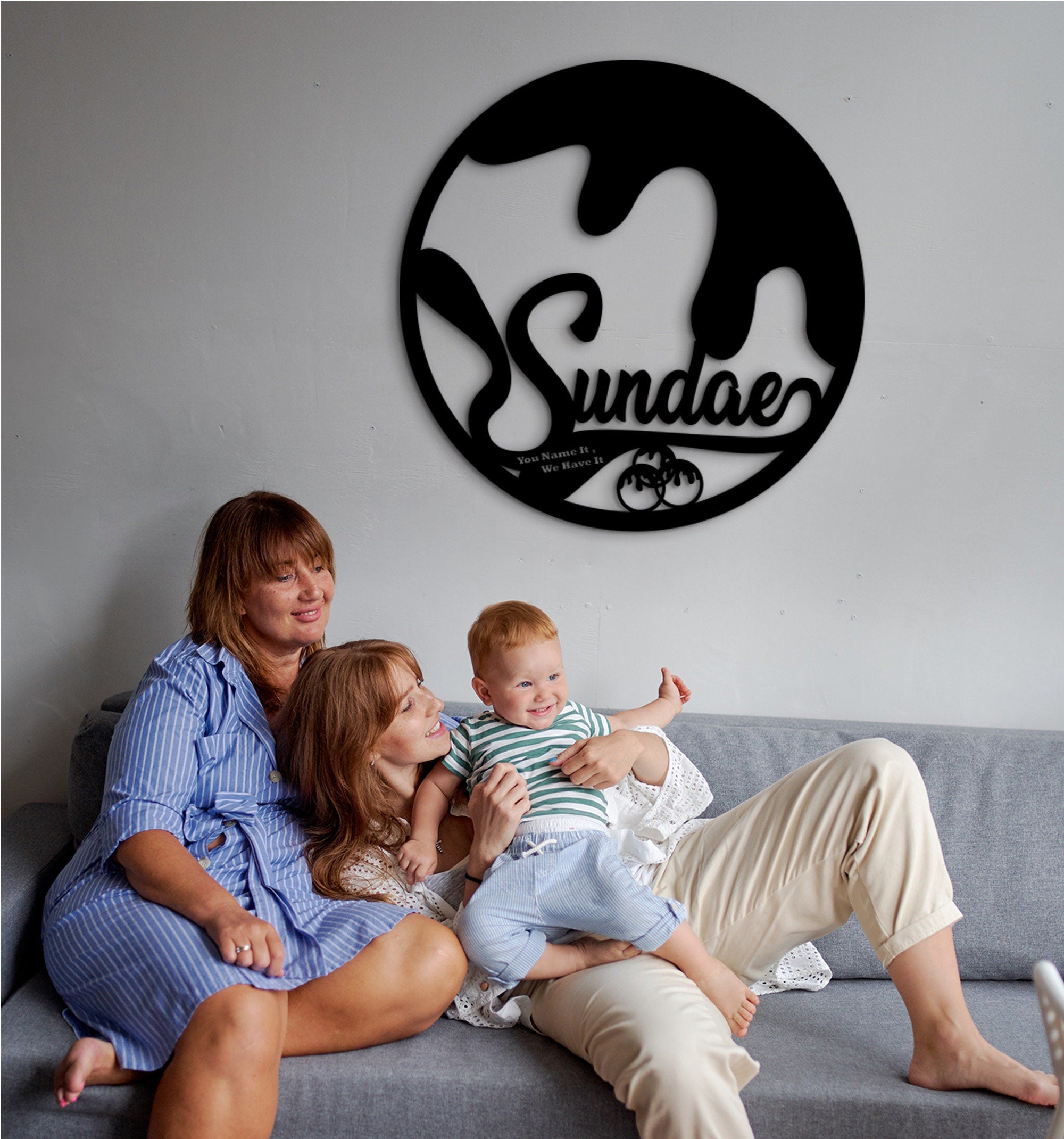 Ice Cream Sundae Wooden Wall Art: Food Lover Gift