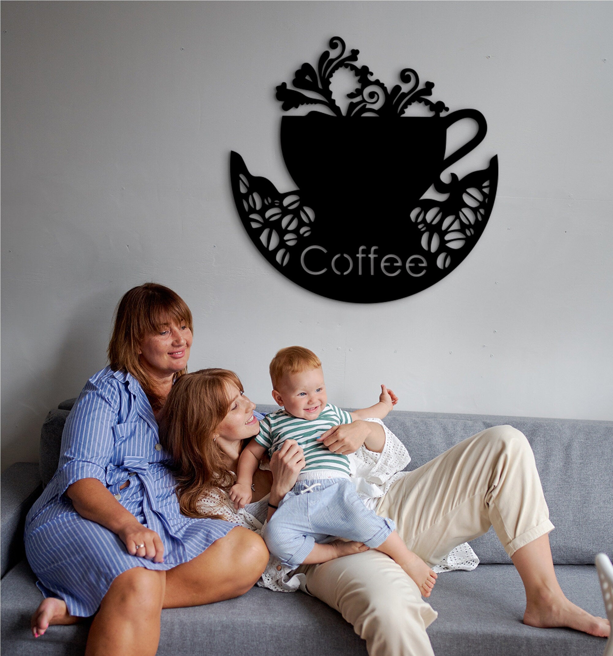 Personalized Coffee Bar Sign: 3D Shadow Wood Decor