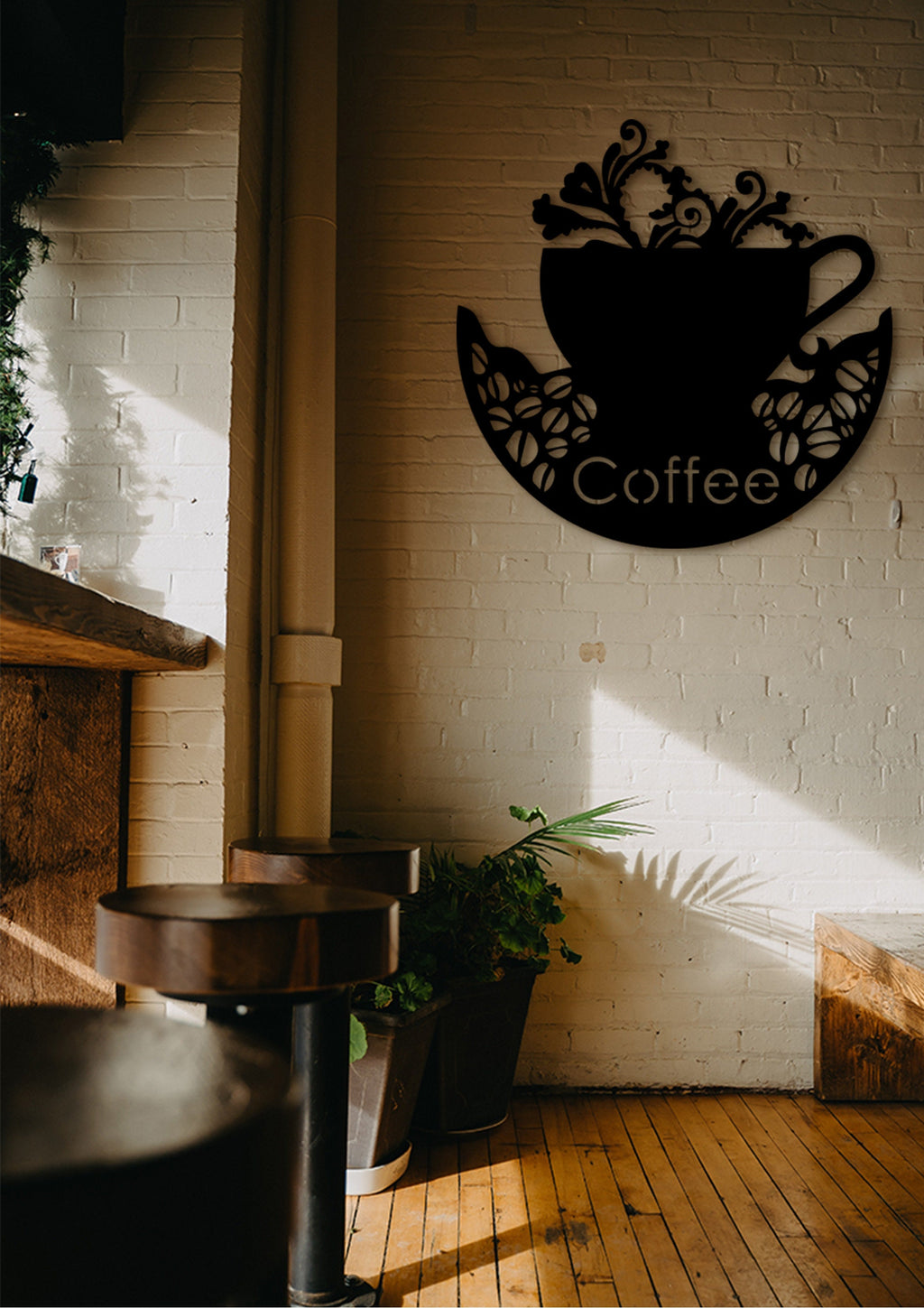 Personalized Coffee Bar Sign: 3D Shadow Wood Decor