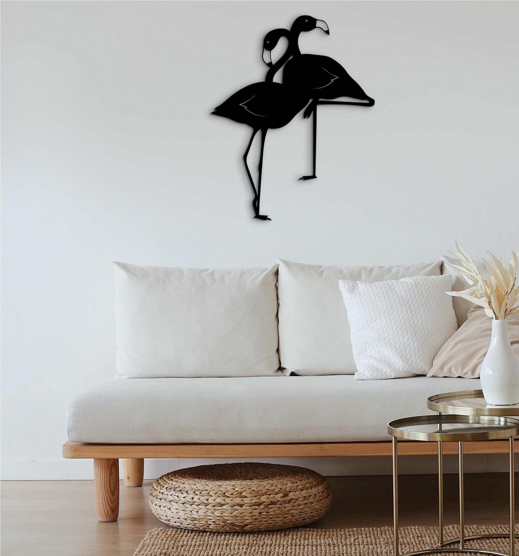 Geometric Flamingo Wood Wall Art: Scandinavian Style Home Decor