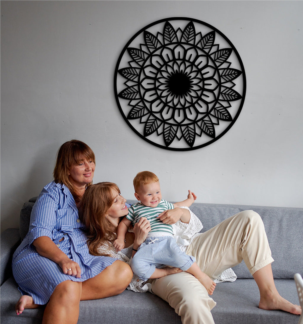 Boho Mandala Wood Wall Art: 3D Shadow Decor