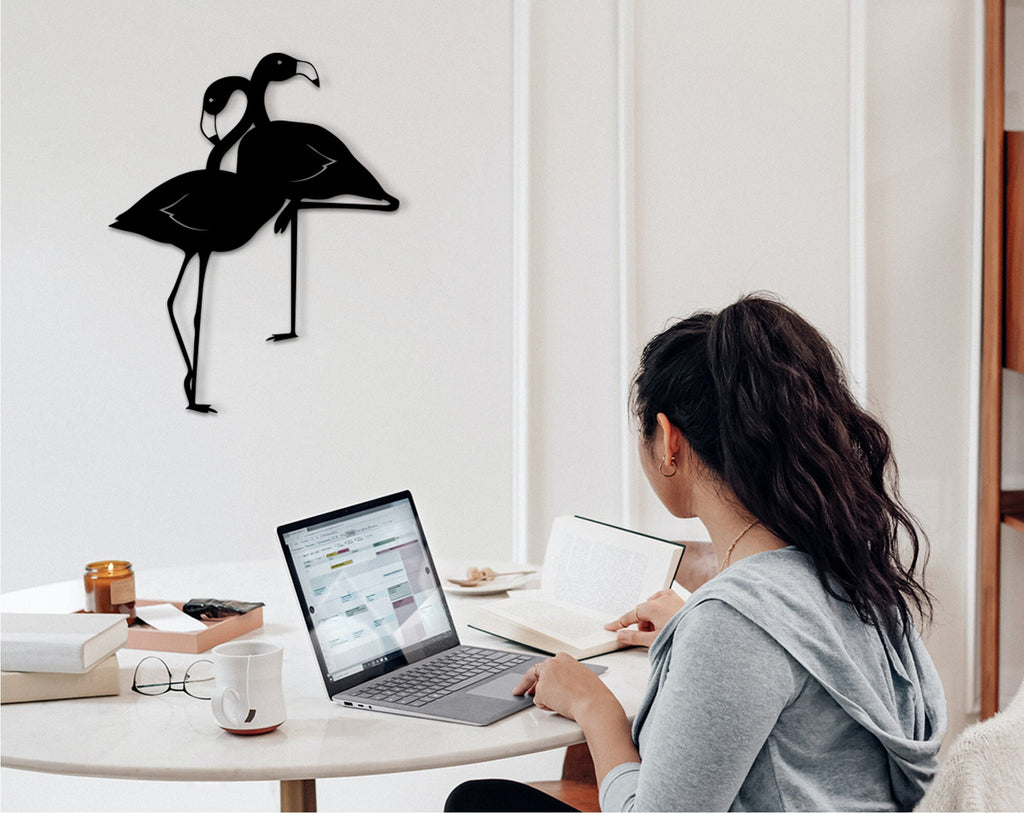 Geometric Flamingo Wood Wall Art: Scandinavian Style Home Decor