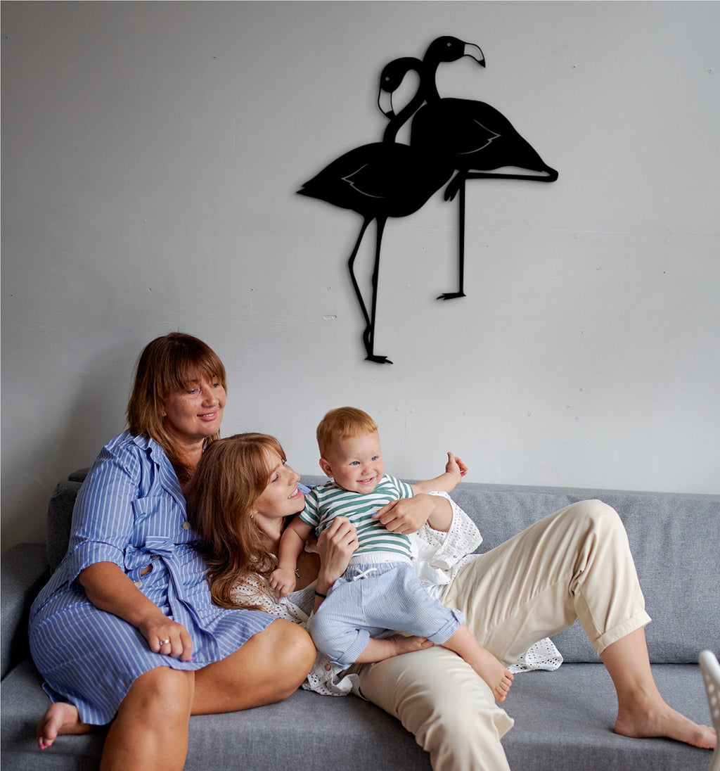 Geometric Flamingo Wood Wall Art: Scandinavian Style Home Decor