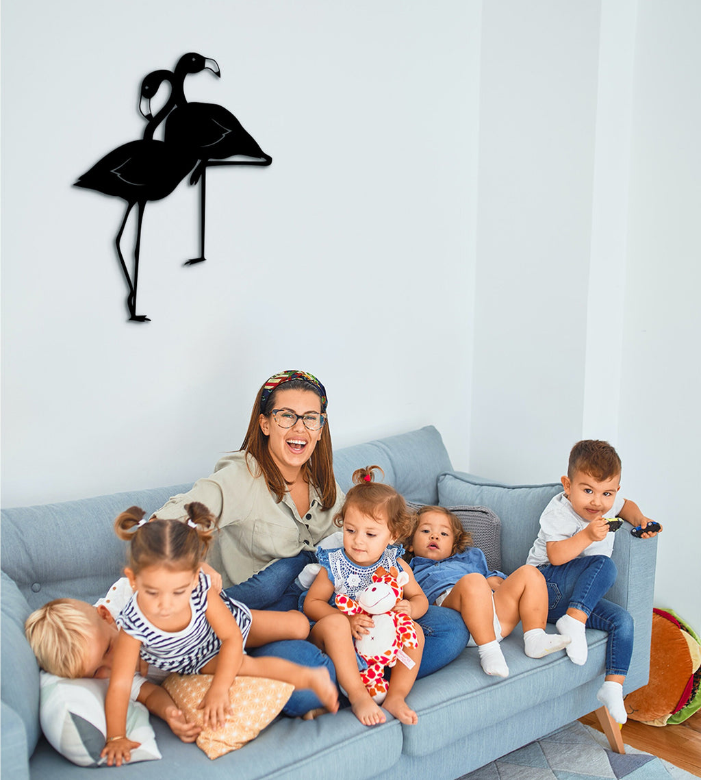 Geometric Flamingo Wood Wall Art: Scandinavian Style Home Decor