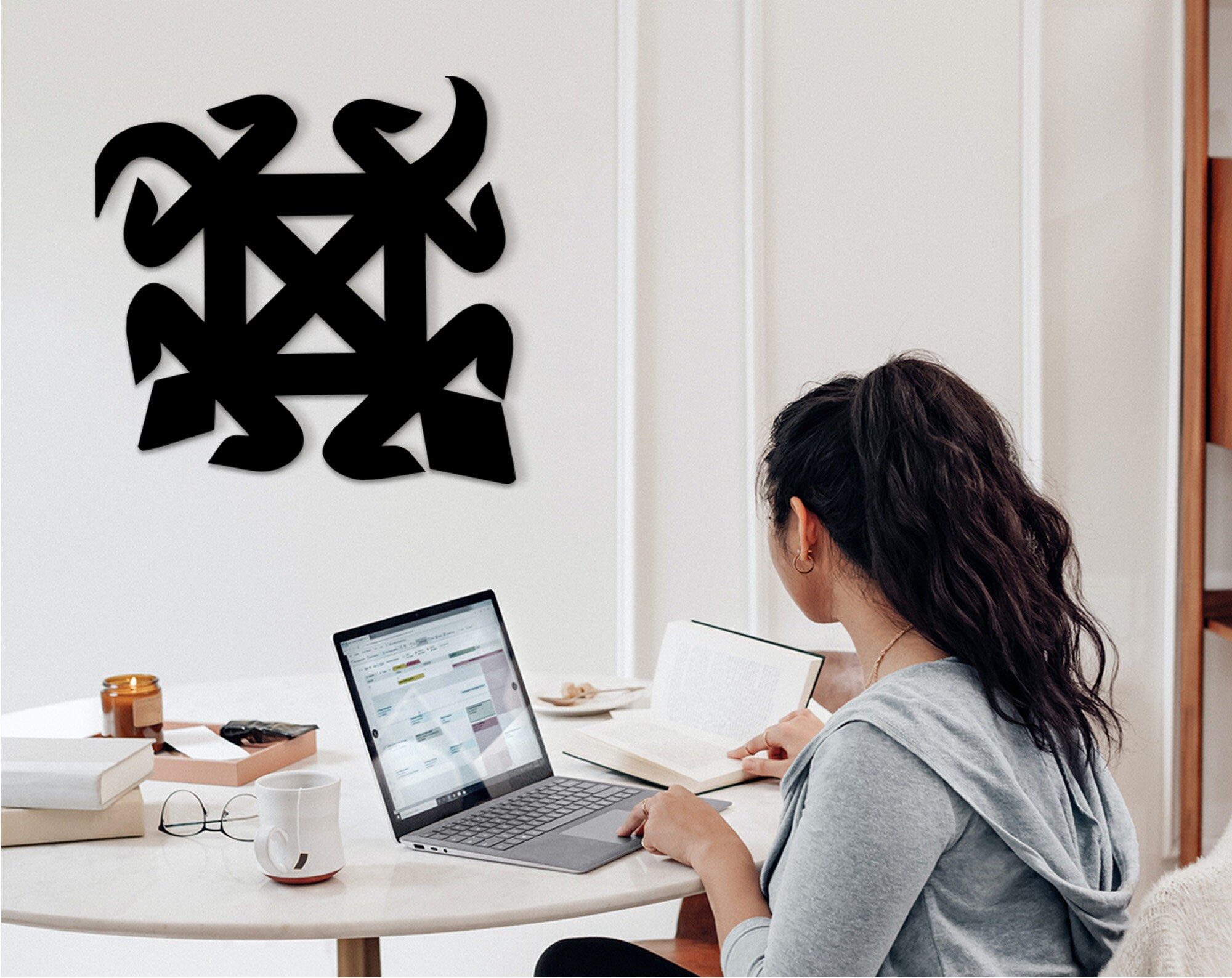 Adinkra Denkyemfunefu Symbol: African Wood Wall Art