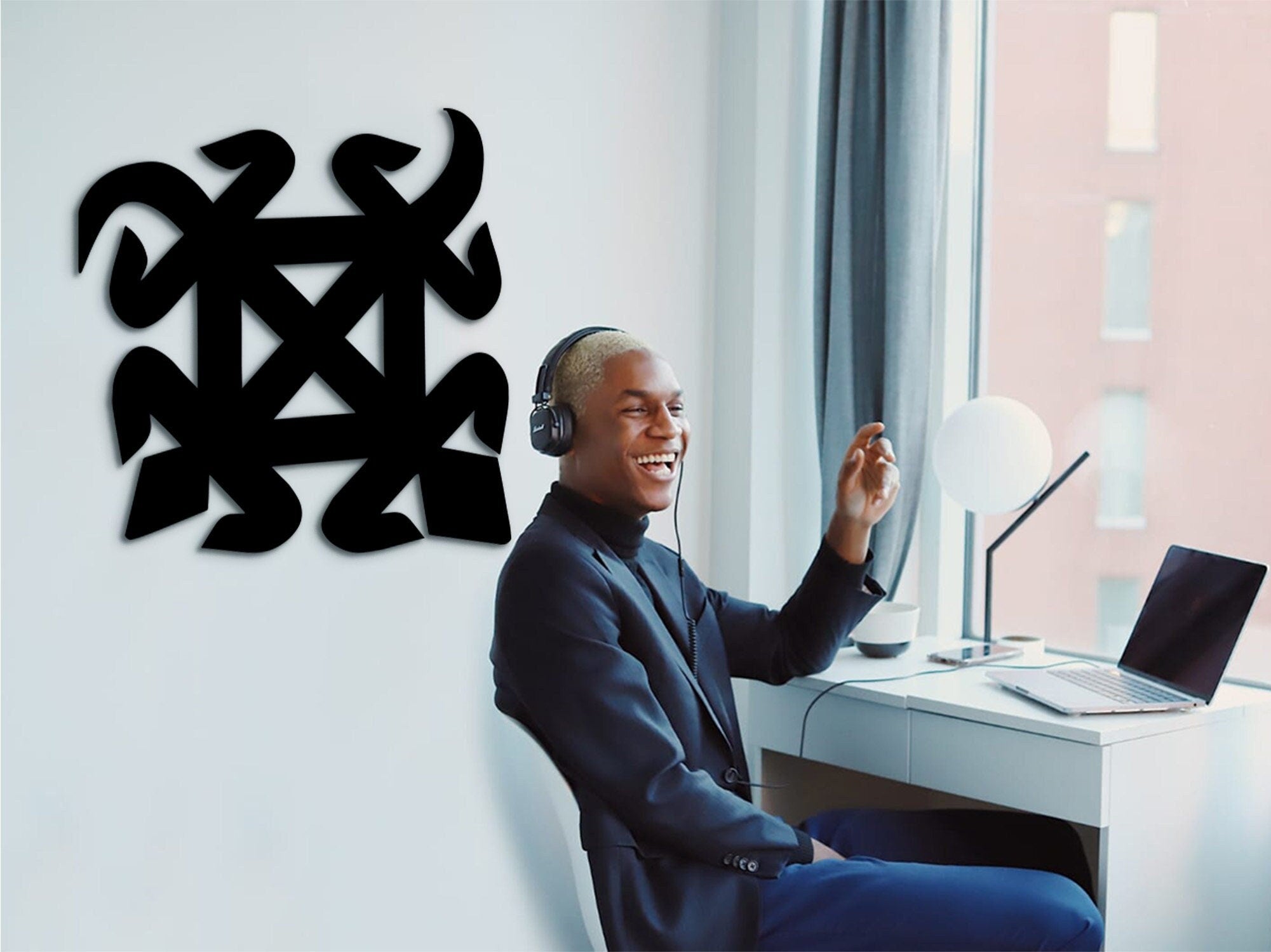 Adinkra Denkyemfunefu Symbol: African Wood Wall Art