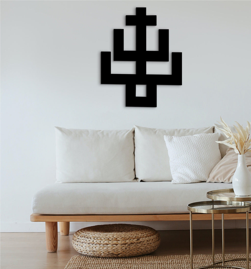 Adinkra Symbol Wood Wall Art: African Home Decor