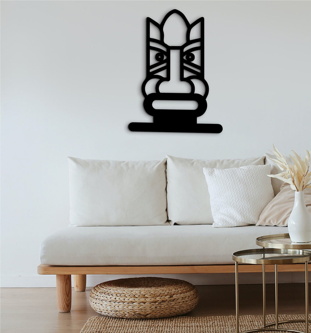 Tiki Mask Wood Wall Art: Hawaiian Totem Decor