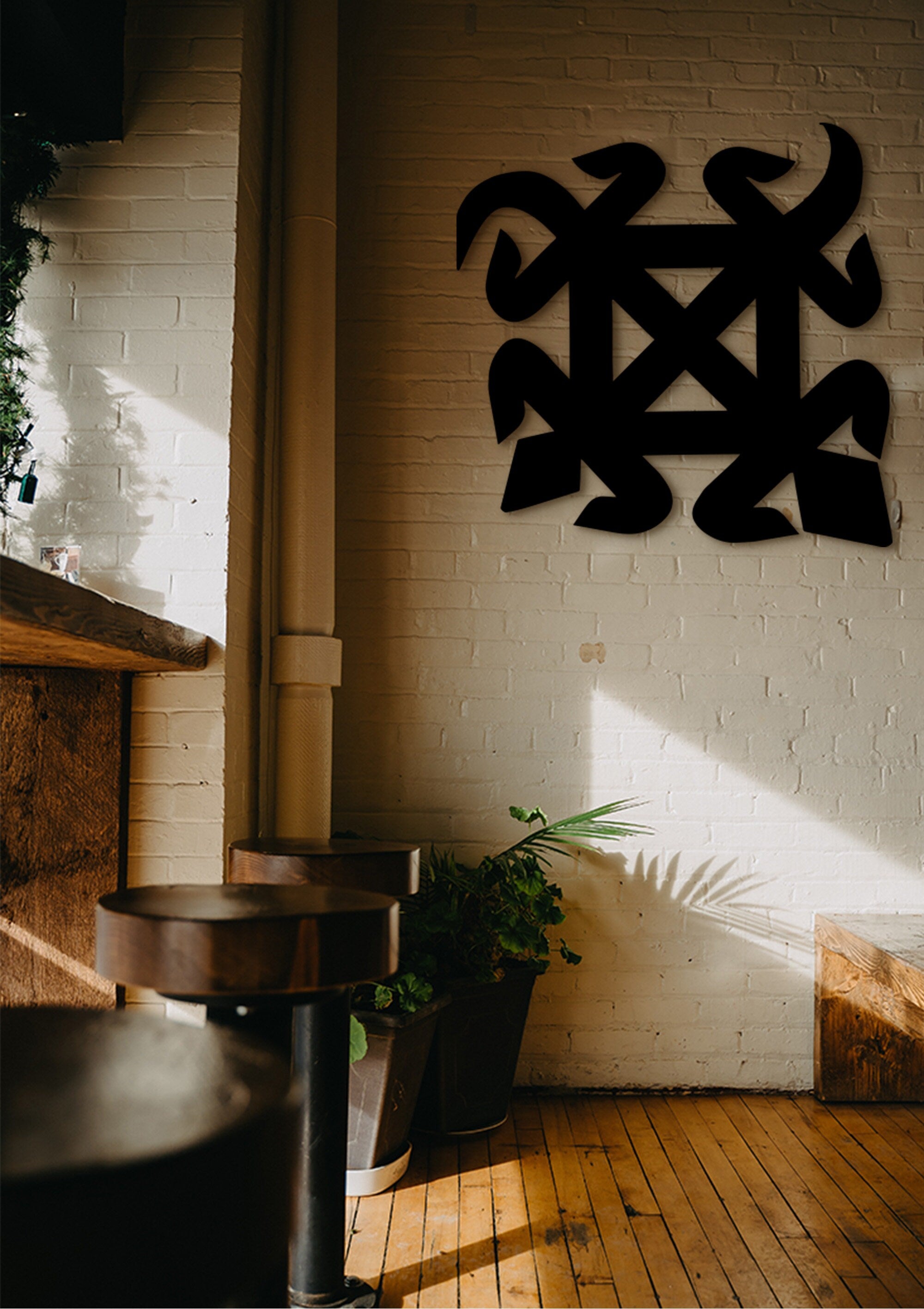 Adinkra Denkyemfunefu Symbol: African Wood Wall Art