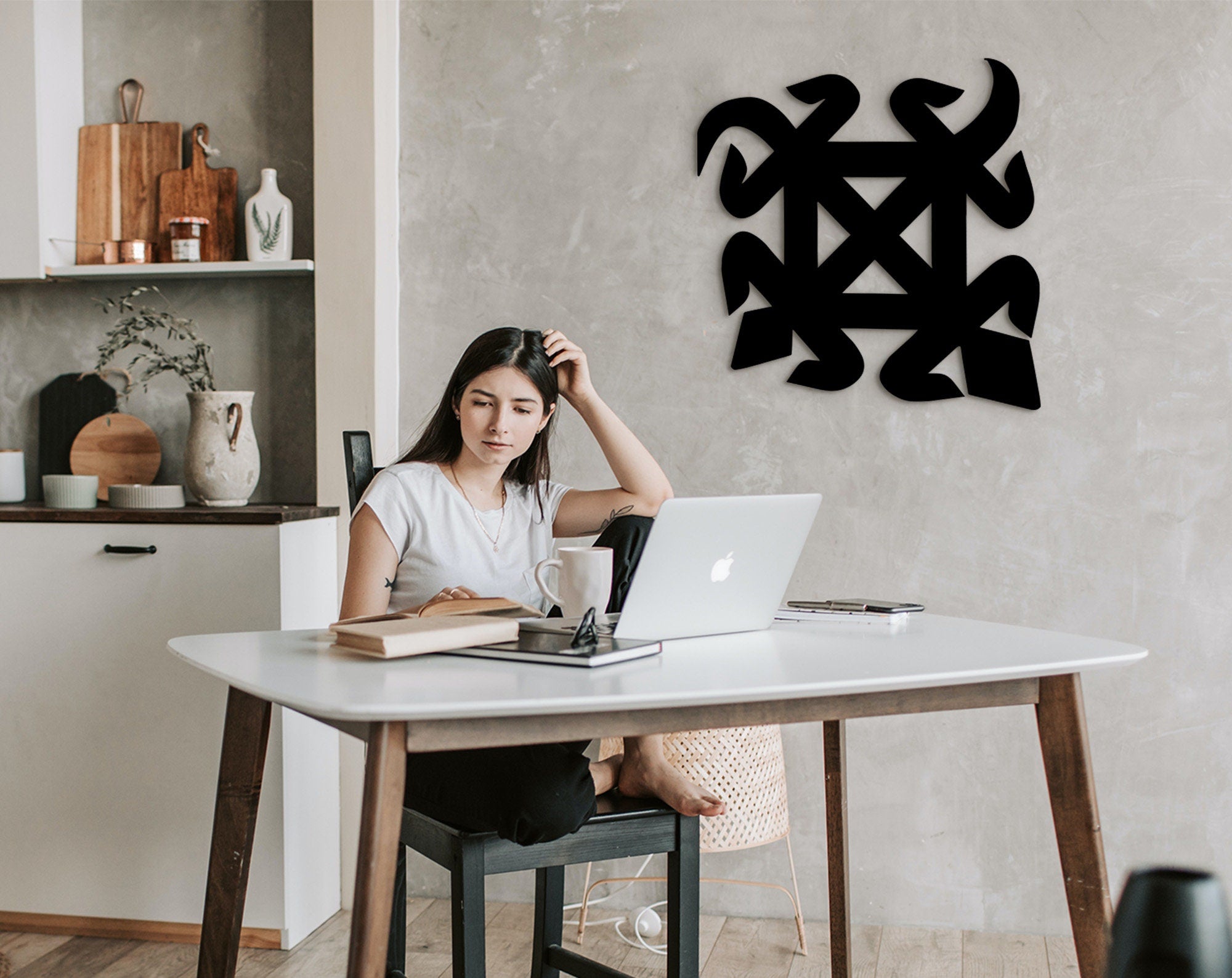 Adinkra Denkyemfunefu Symbol: African Wood Wall Art