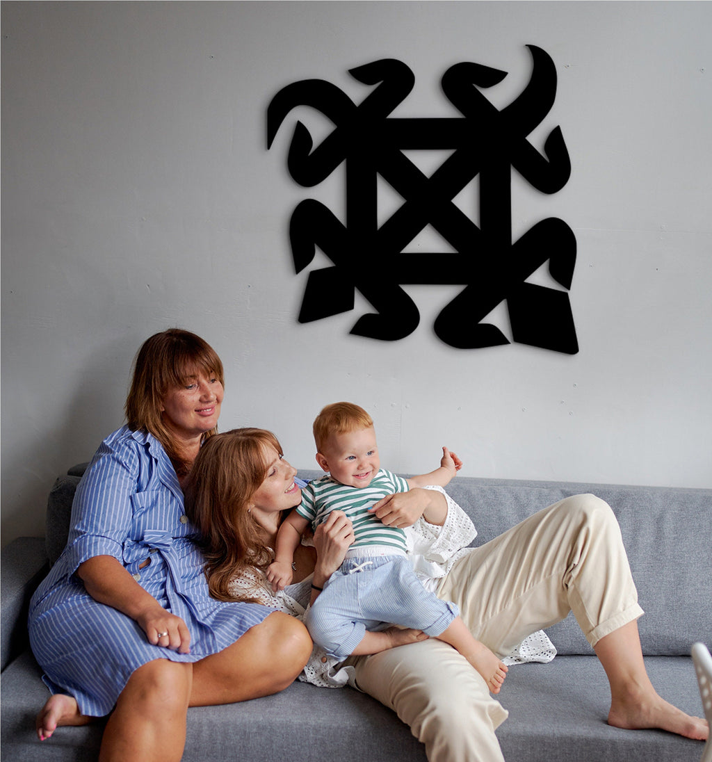 Adinkra Denkyemfunefu Symbol: African Wood Wall Art
