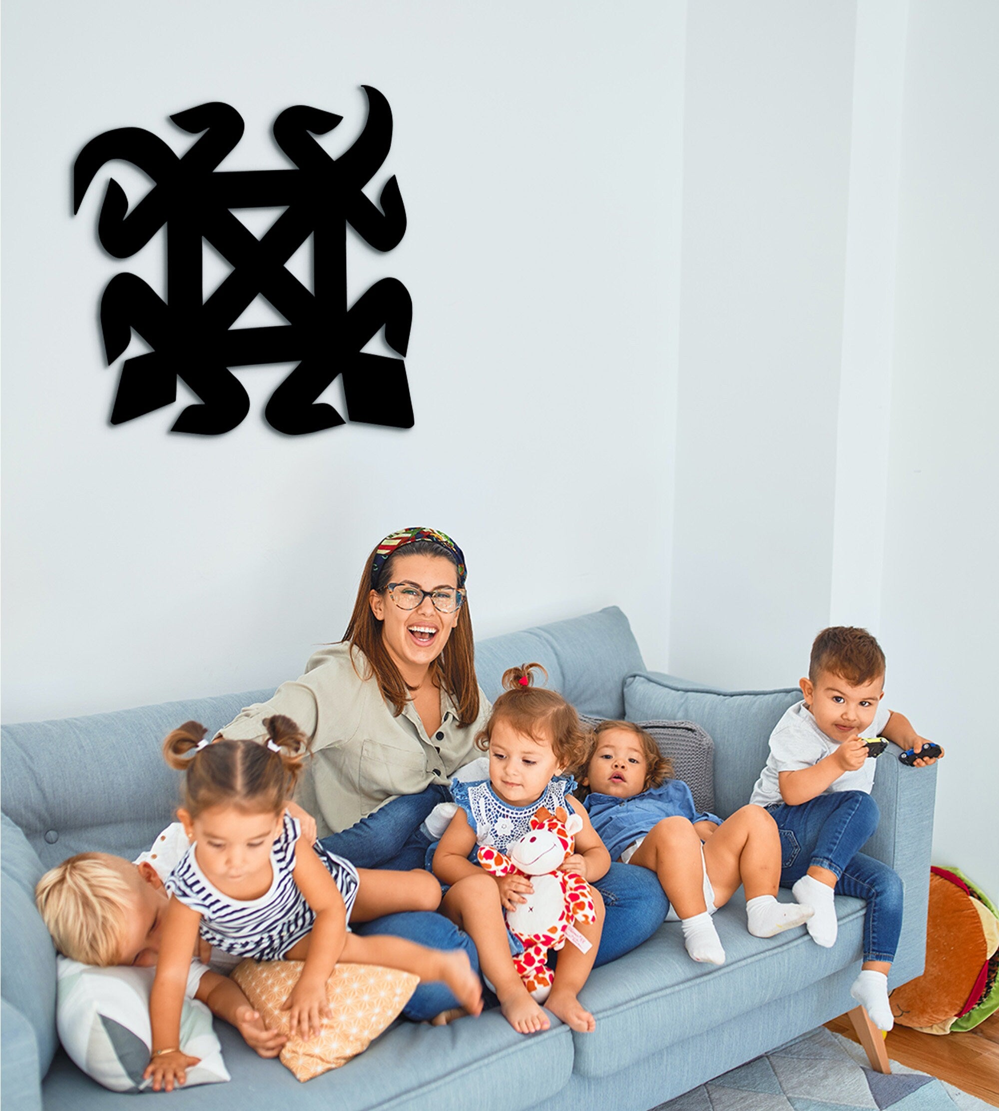 Adinkra Denkyemfunefu Symbol: African Wood Wall Art