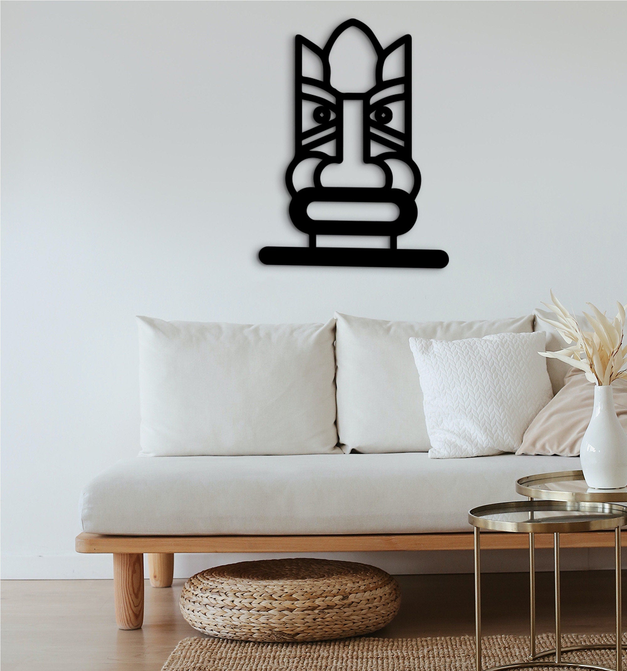 Wooden Tiki Mask Wall Decor: Hawaiian Totem Art