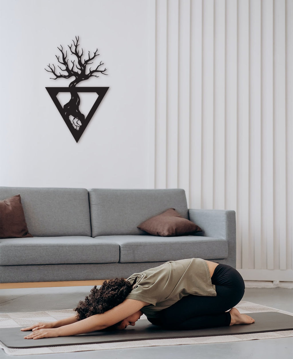 Laser Cut Wood Tree of Life Wall Art: Geometric Home Decor